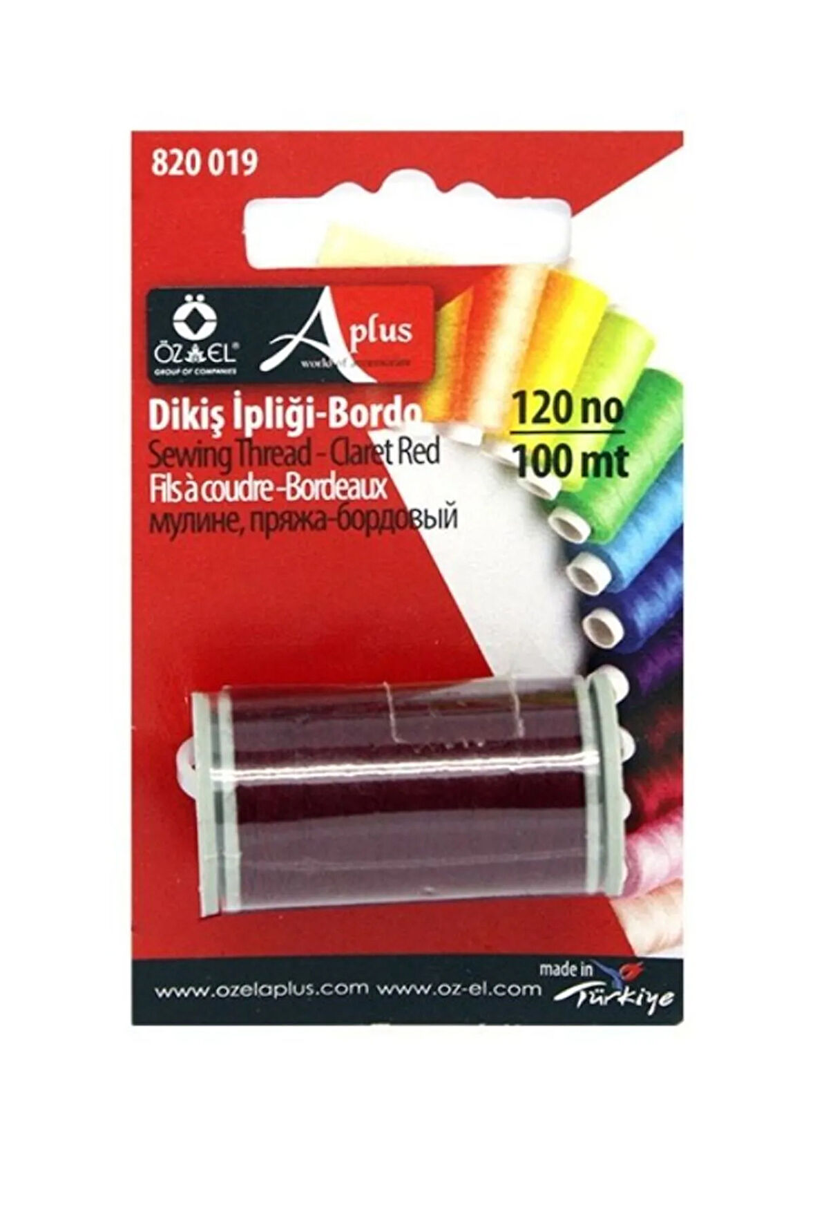 Bordo Dikiş İpliği Mini Makara 100 Mt Bordo