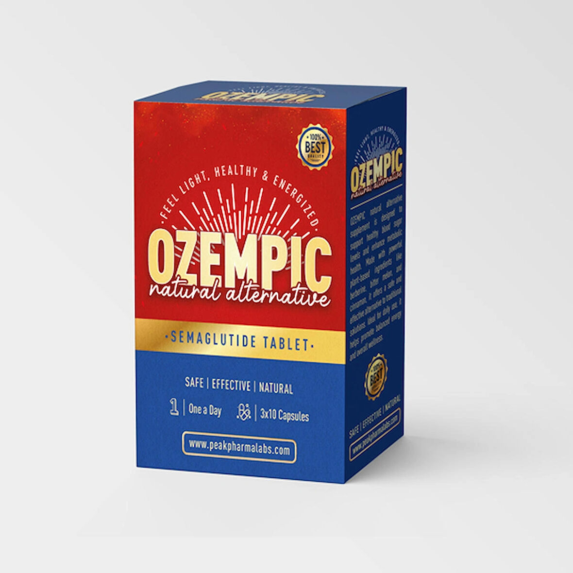 PEAKPHARMA OZEMPIC Natural Berberine+Zinc+Green Tea+Bitter Melon Appetite Control 30 Caps