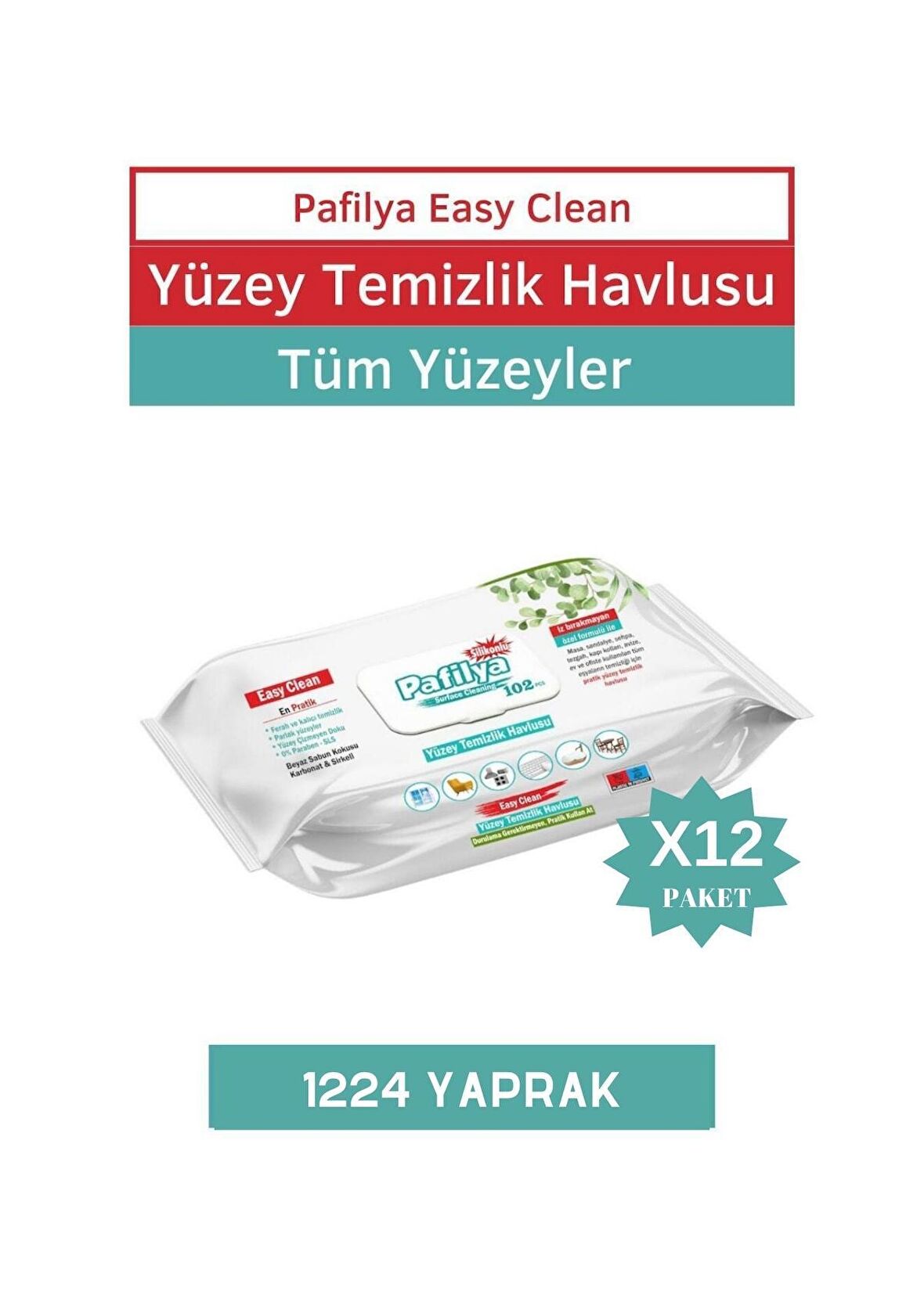 Pafilya Easy Clean Yüzey Temizlik Havlusu 12x102 (1020 YAPRAK)