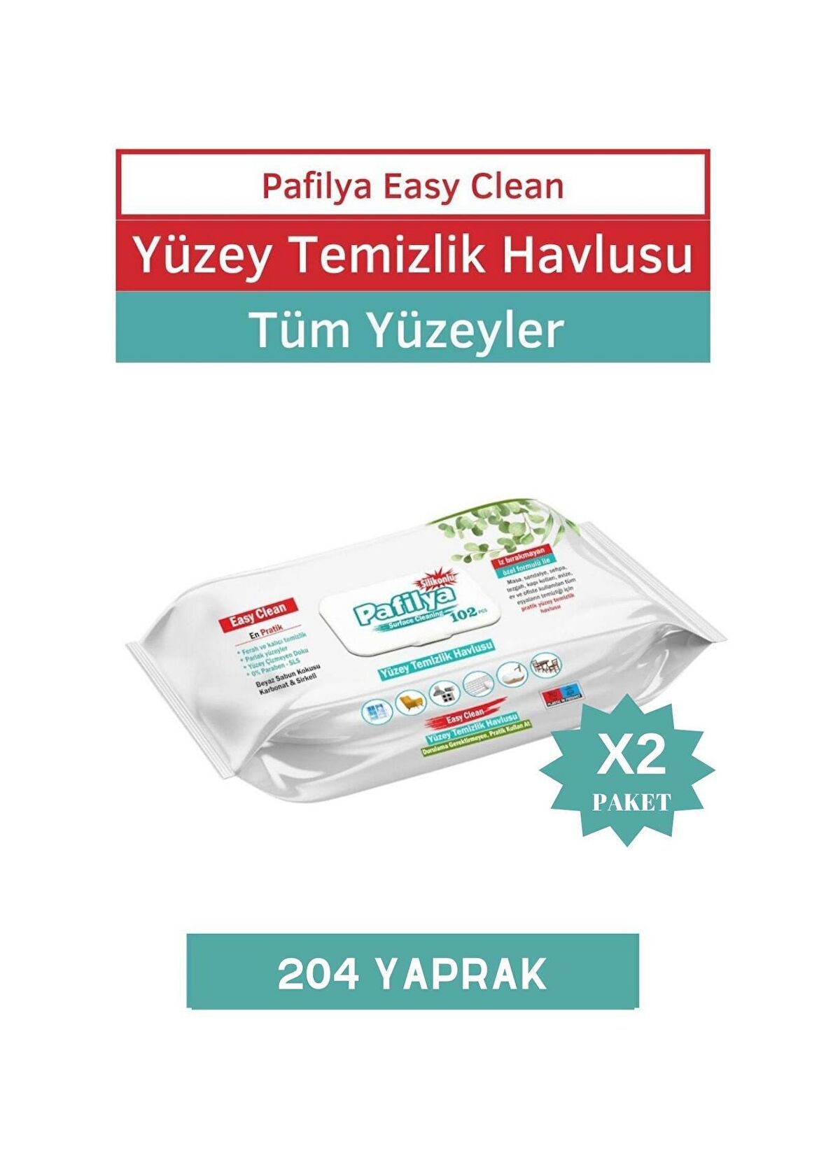 Pafilya Easy Clean Yüzey Temizlik Havlusu 2x102 (204 YAPRAK)