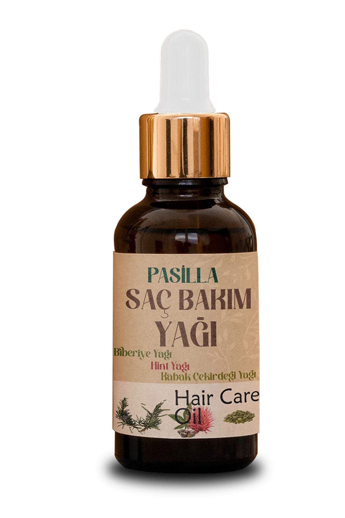Pasilla Saç Bakım Yağı 50 ml ( Biberiye Yağı - Hint Yağı - Kabak Çekirdeği Yağı)