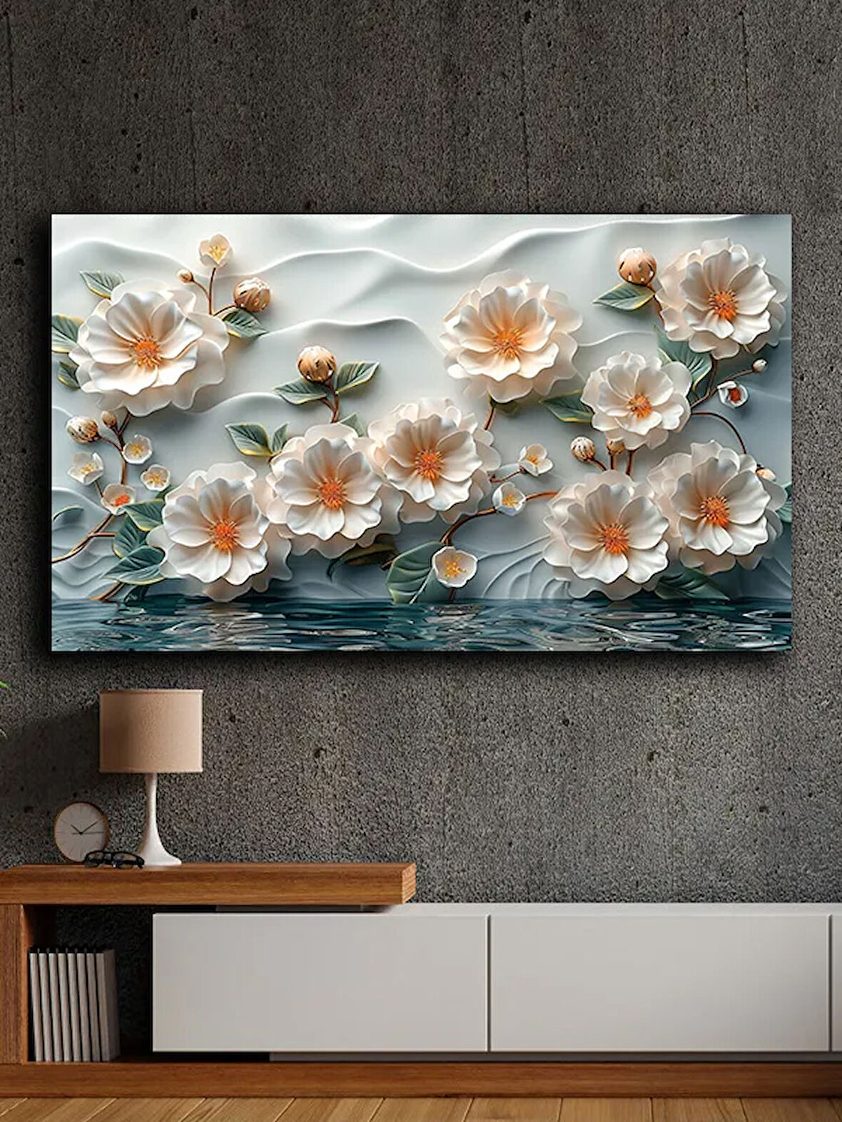 Soyut yağlı boya görünümlü  kanvas tablo 80x120 cm