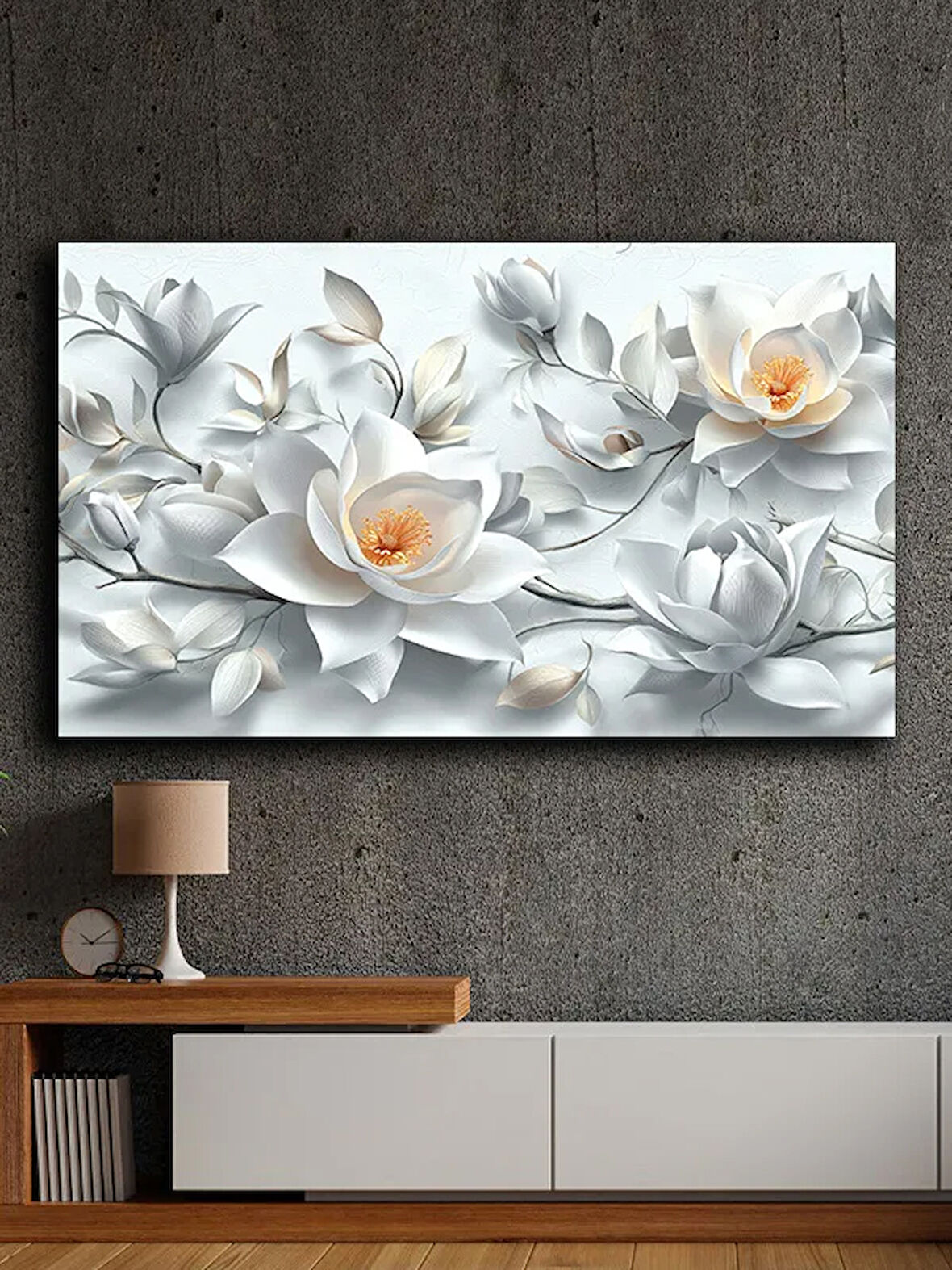 Soyut yağlı boya görünümlü  kanvas tablo 80x120 cm