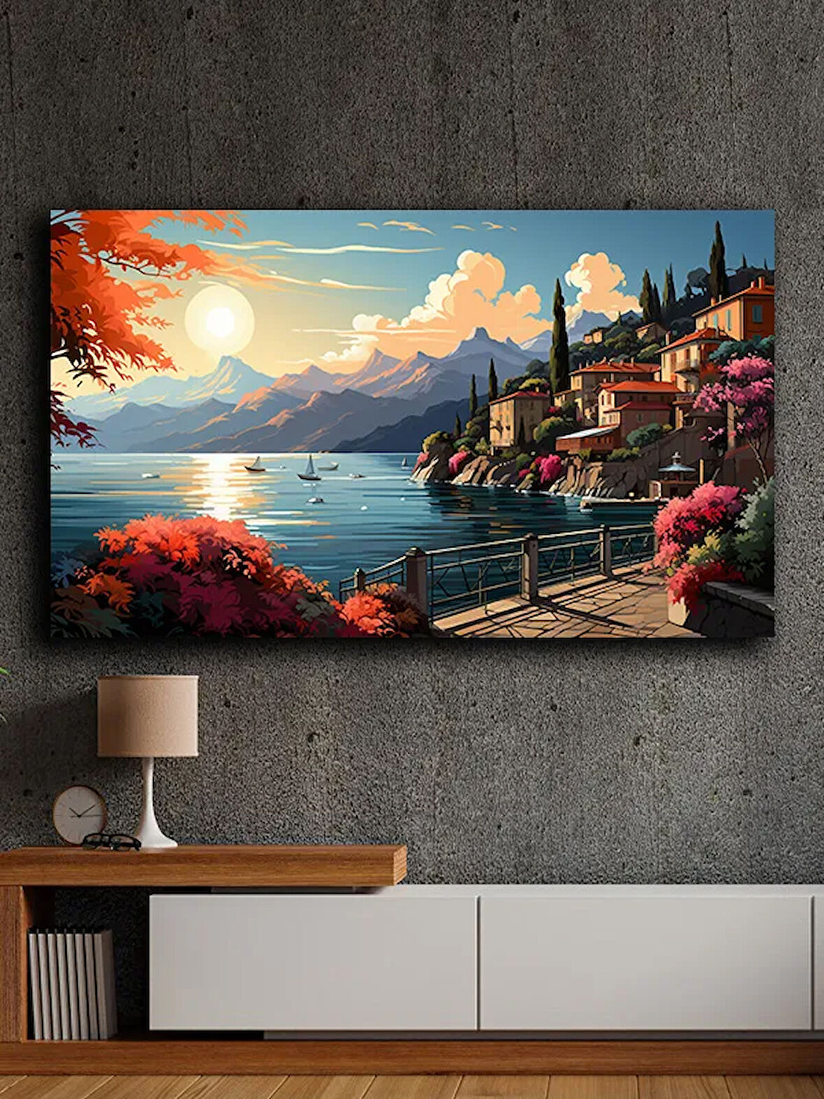 Soyut yağlı boya görünümlü  kanvas tablo 80x120 cm