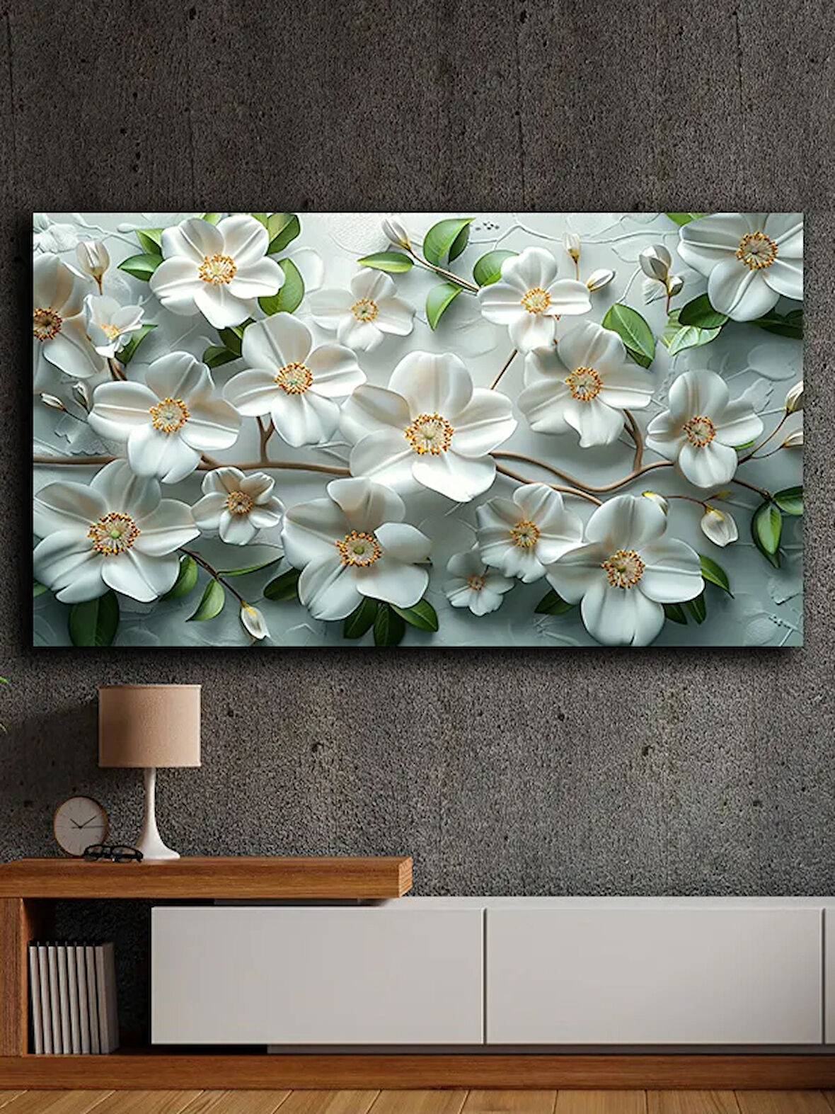 Soyut yağlı boya görünümlü  kanvas tablo 80x120 cm