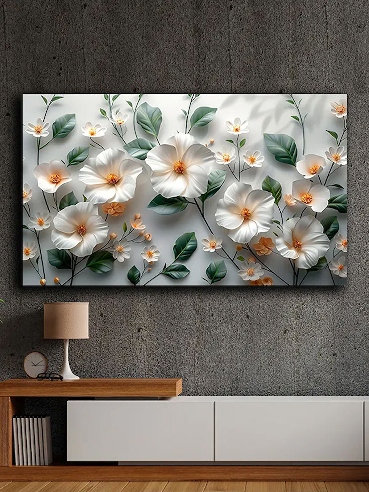 Soyut yağlı boya görünümlü  kanvas tablo 80x120 cm
