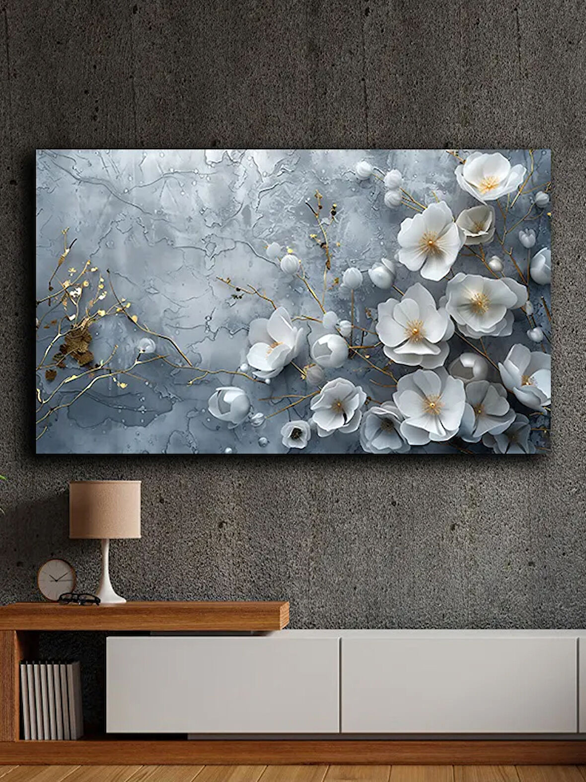 Soyut yağlı boya görünümlü  kanvas tablo 80x120 cm
