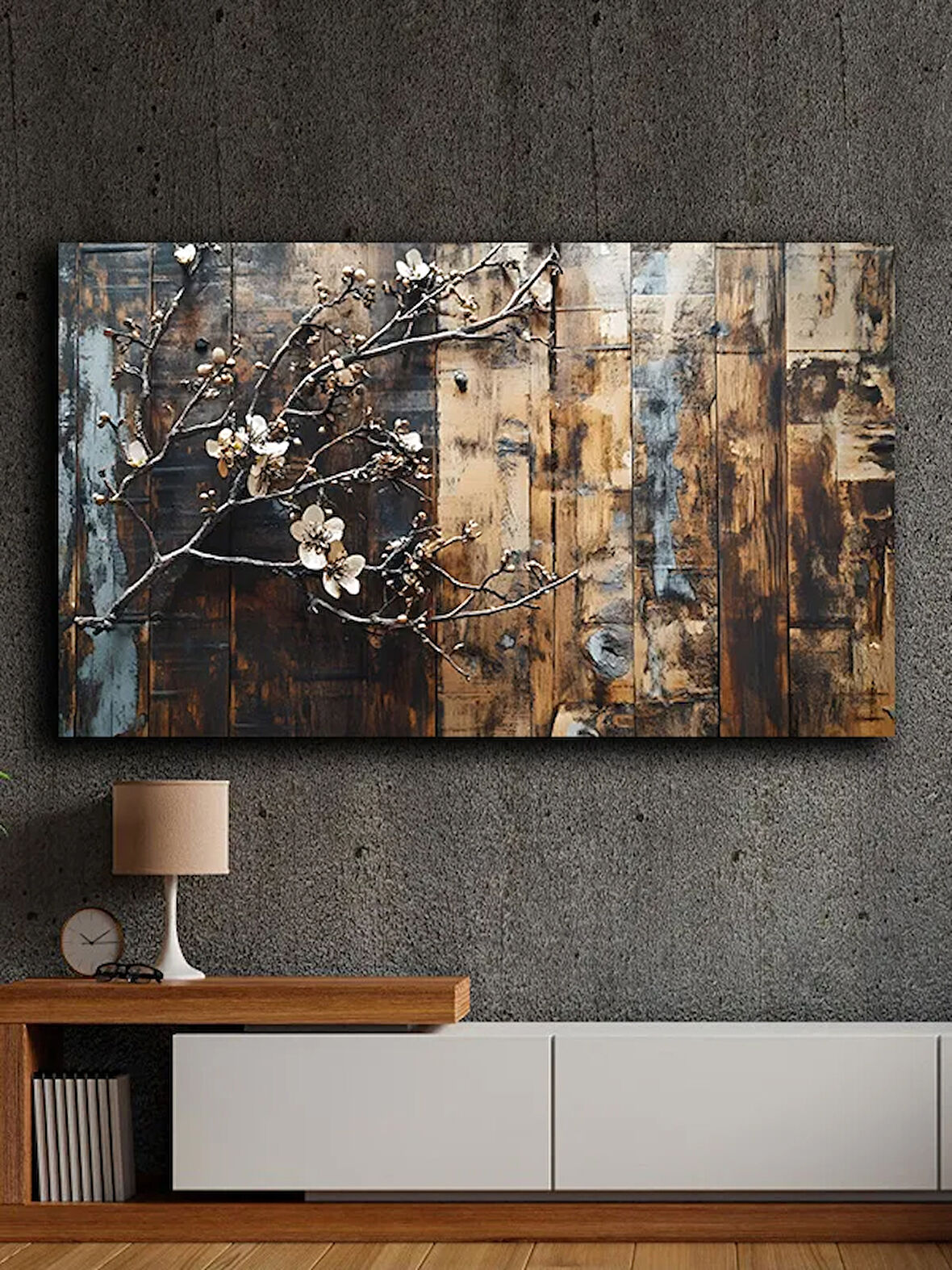Soyut yağlı boya görünümlü  kanvas tablo 80x120 cm