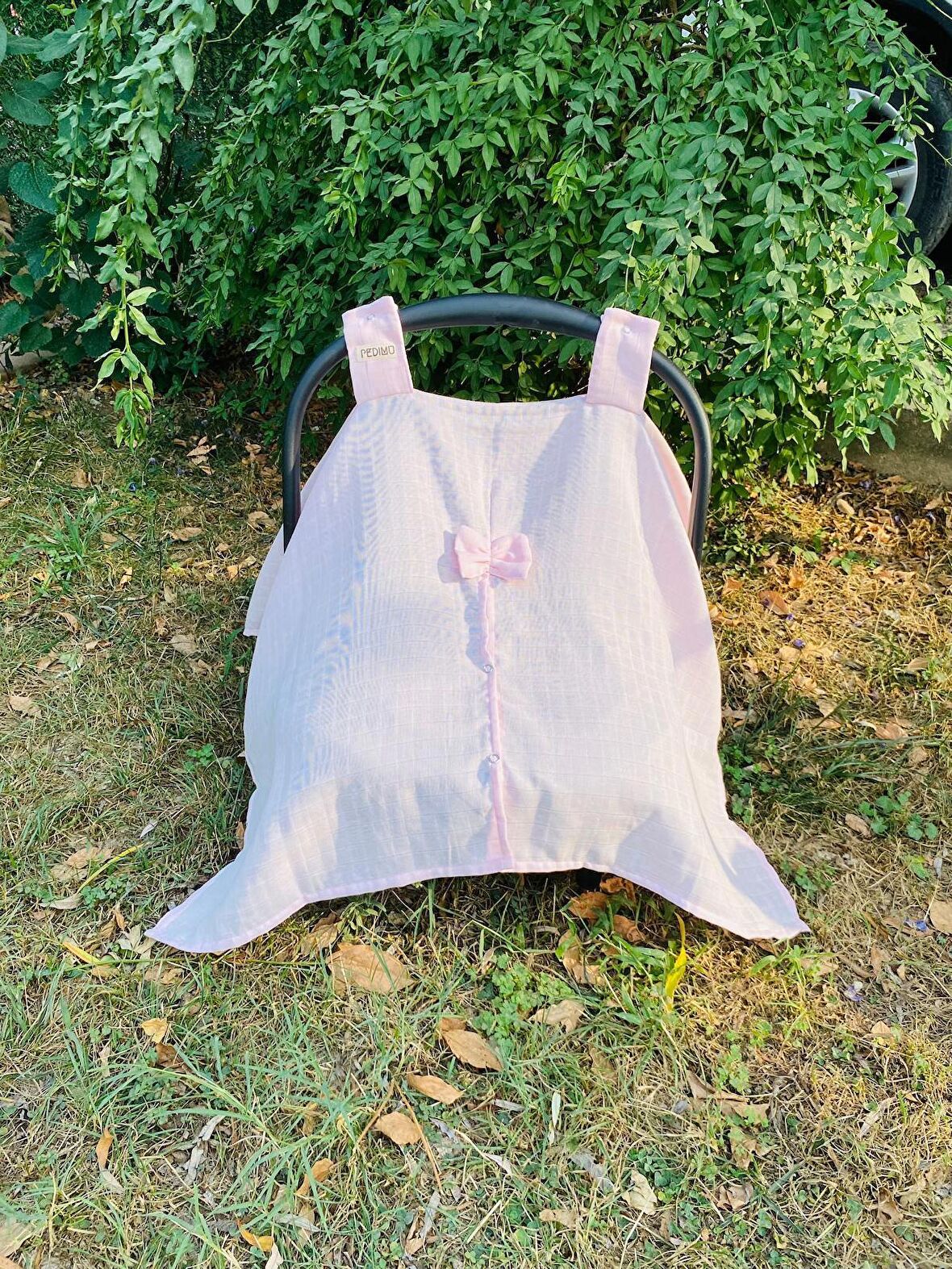 Pedimu Pembe ÇıtÇıt'lı Müslin Puset Örtüsü