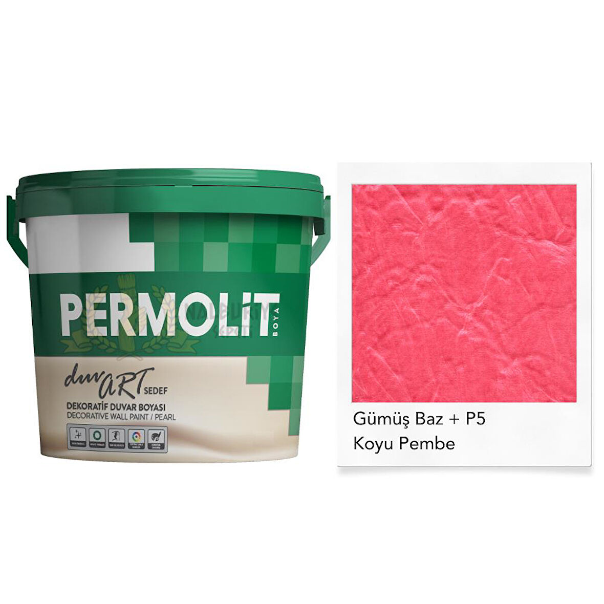 Permolit DuvArt Sedef Dekoratif Duvar Boyası - GP5 KOYU PEMBE - 0.75 Lt.