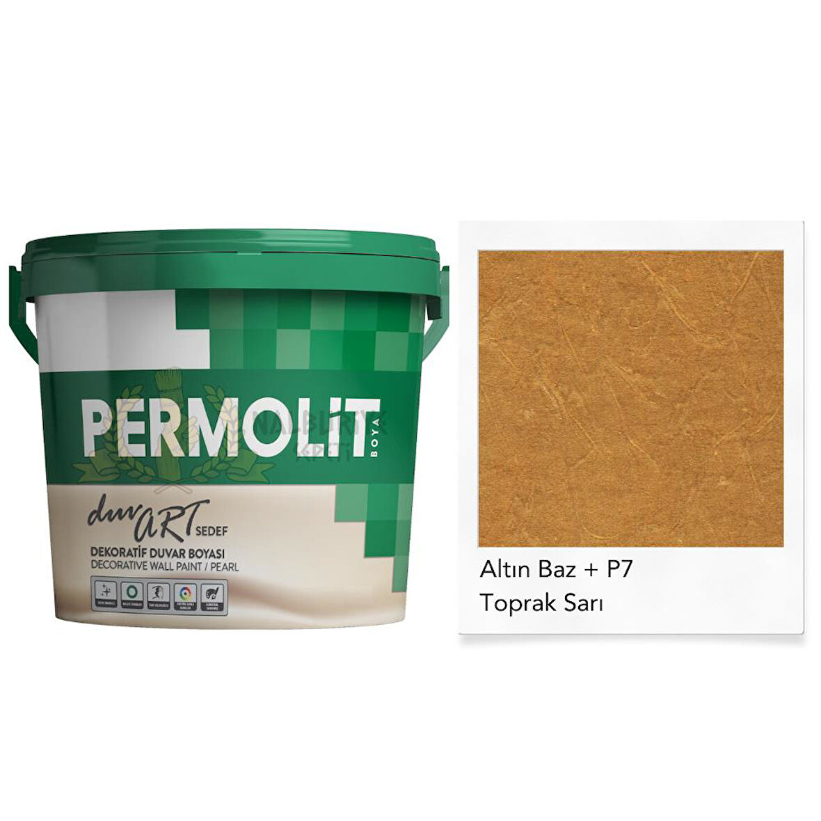 Permolit DuvArt Sedef Dekoratif Duvar Boyası - AP7 TOPRAK SARI - 0.75 Lt.