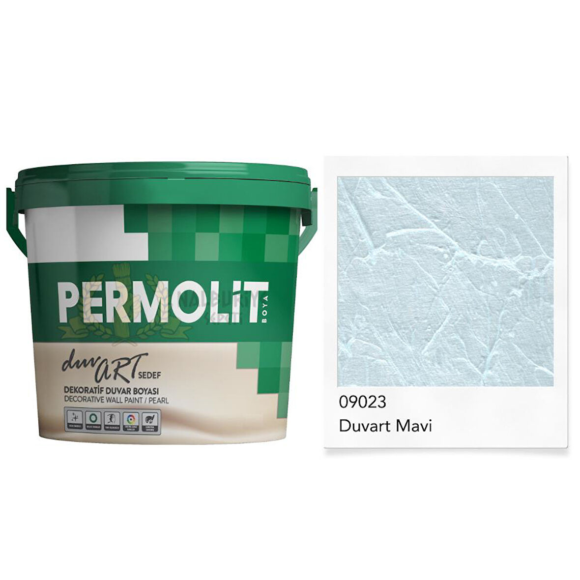 Permolit DuvArt Sedef Dekoratif Duvar Boyası - 09023 MAVİ - 0.75 Lt.