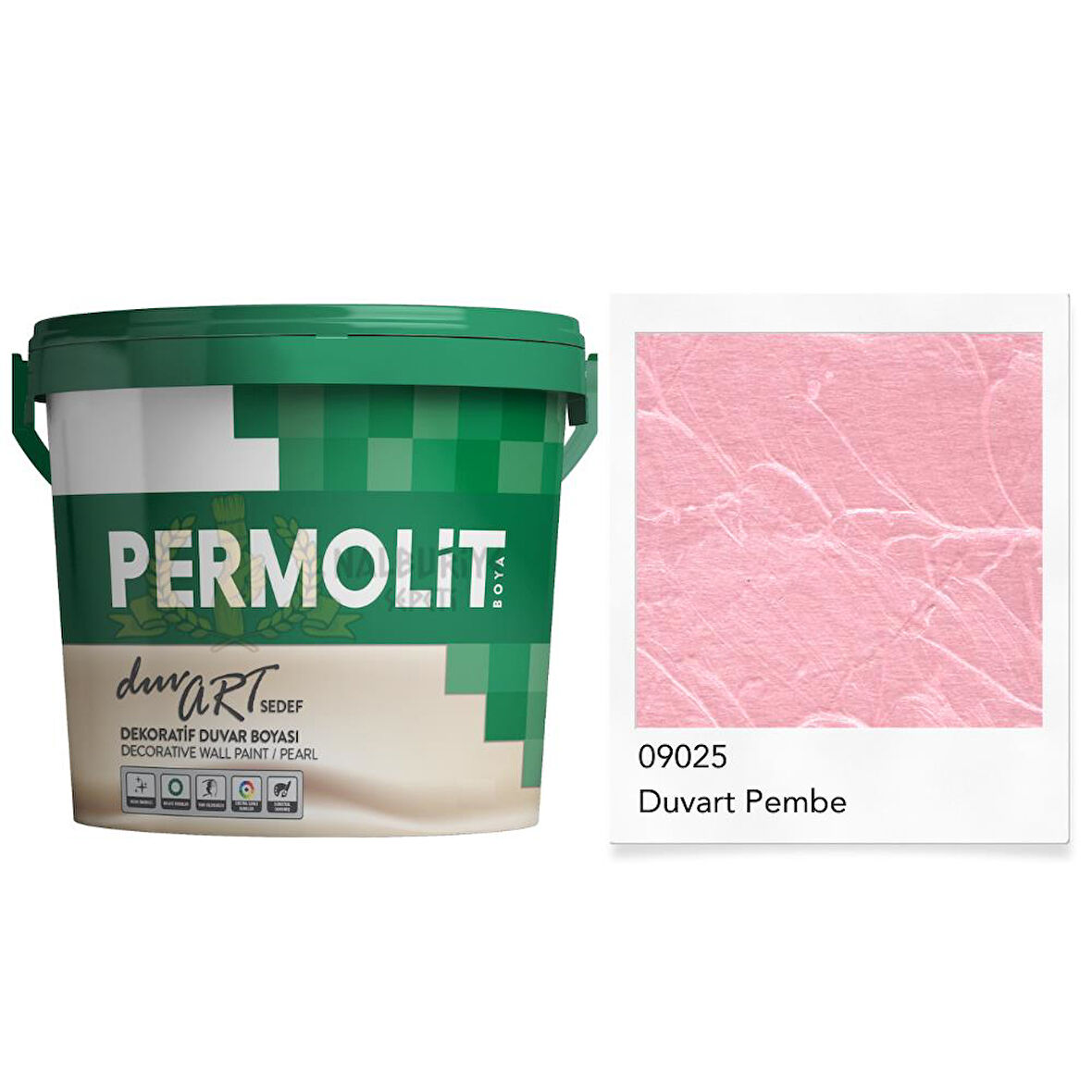 Permolit DuvArt Sedef Dekoratif Duvar Boyası - 09025 PEMBE - 0.75 Lt.