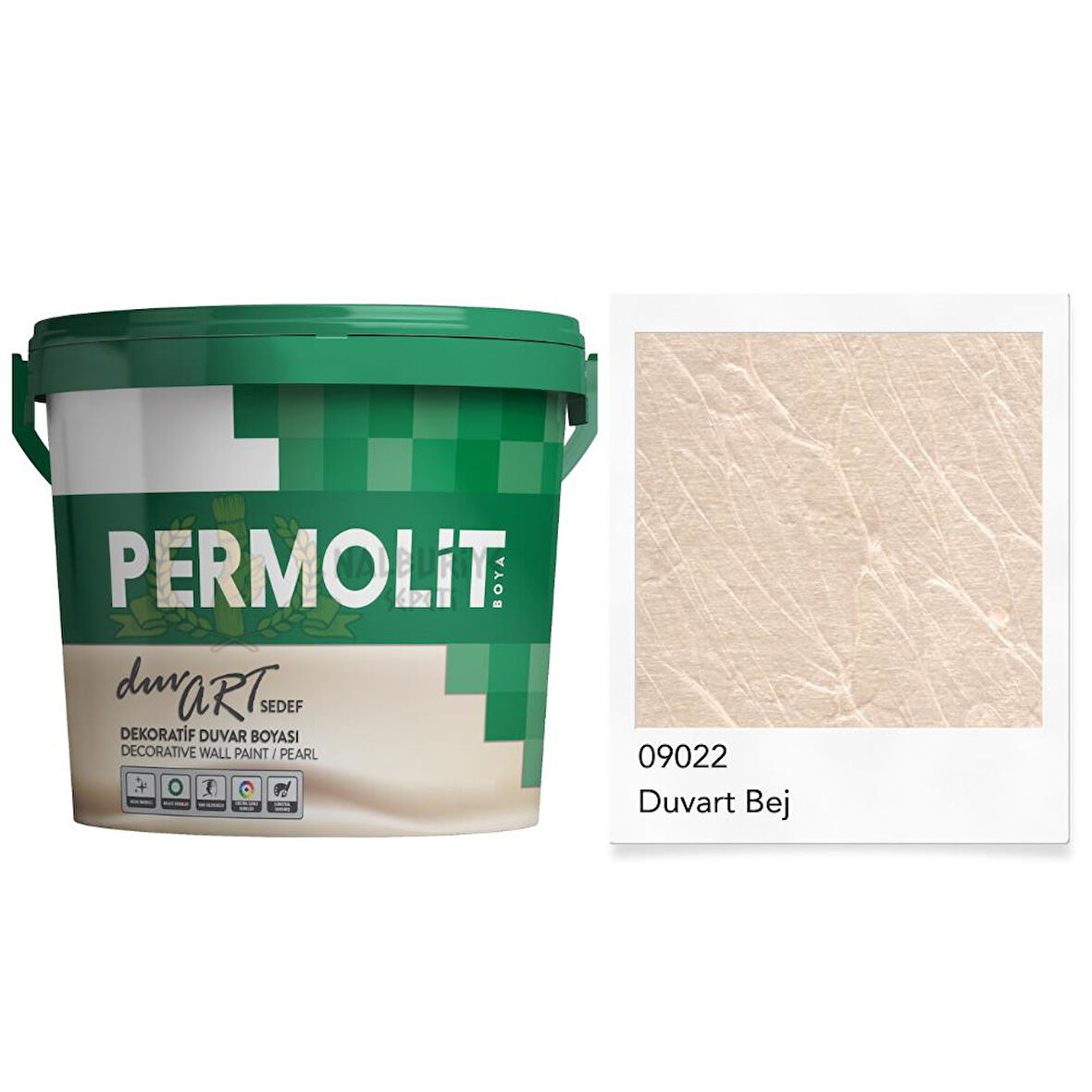 Permolit DuvArt Sedef Dekoratif Duvar Boyası - 09022 BEJ - 2.5 Lt.