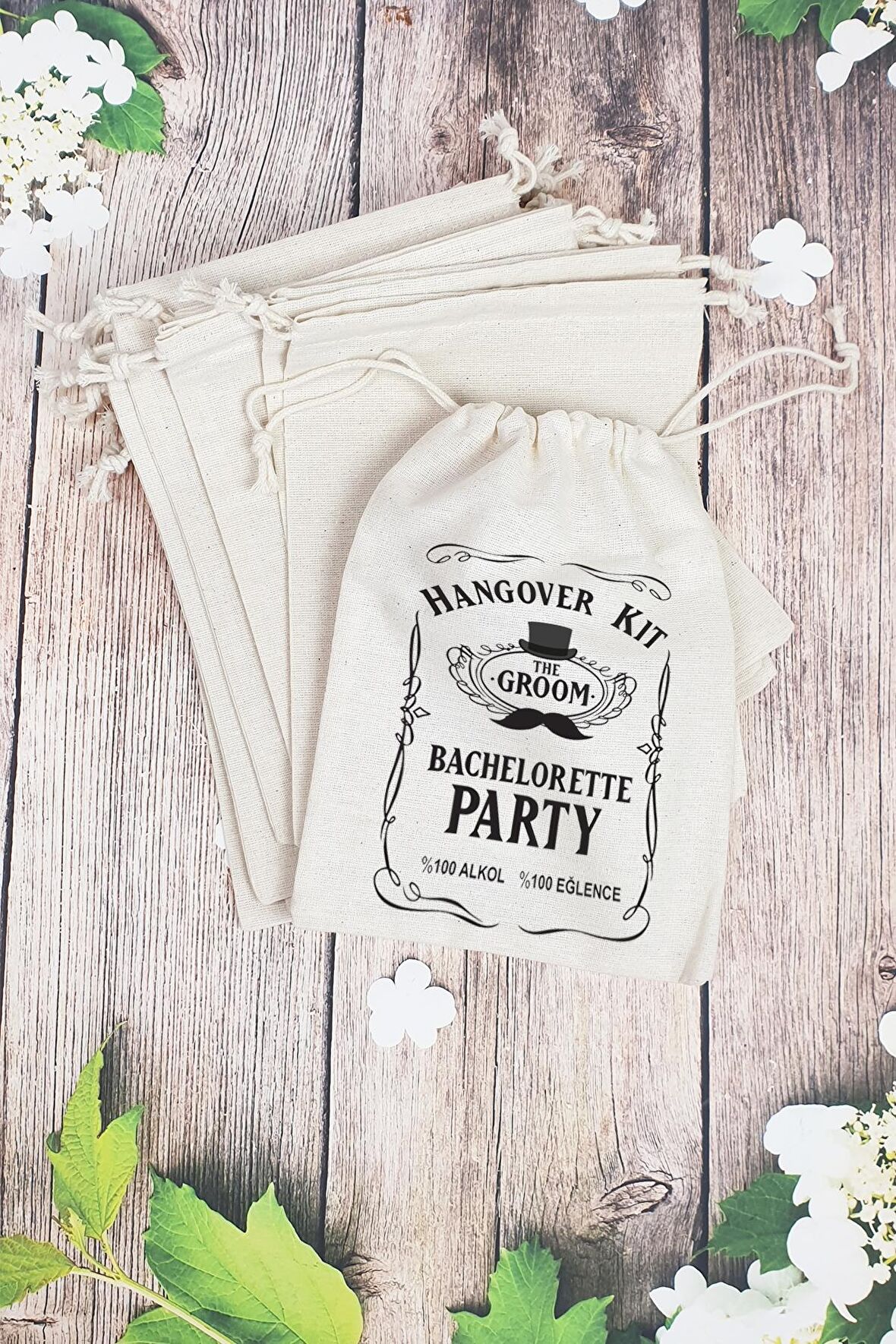 Hangover Kit Kesesi - 10 Adet - Damat Bekarlığa Veda Parti Hangover Kit