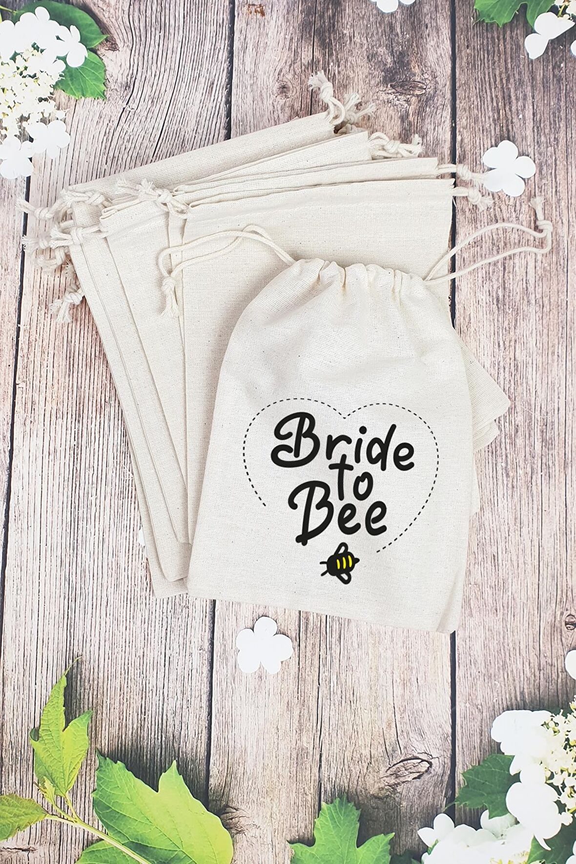 "Bride to Bee" Gelin - Nedime Hediye Kesesi - 10 Adet