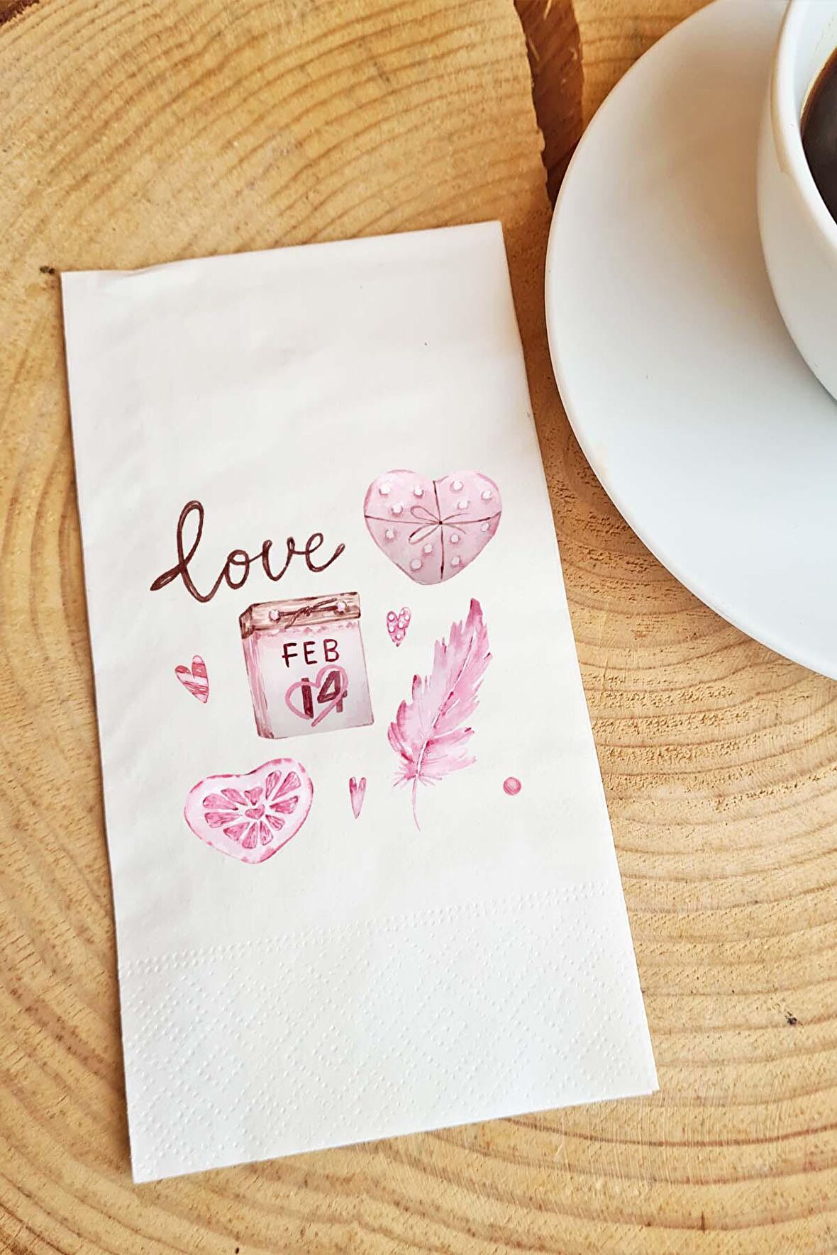 Sevgiliye Sunum Peçetesi Love Yazılı Sevgililer Günü Konuşan Kağıt Peçete