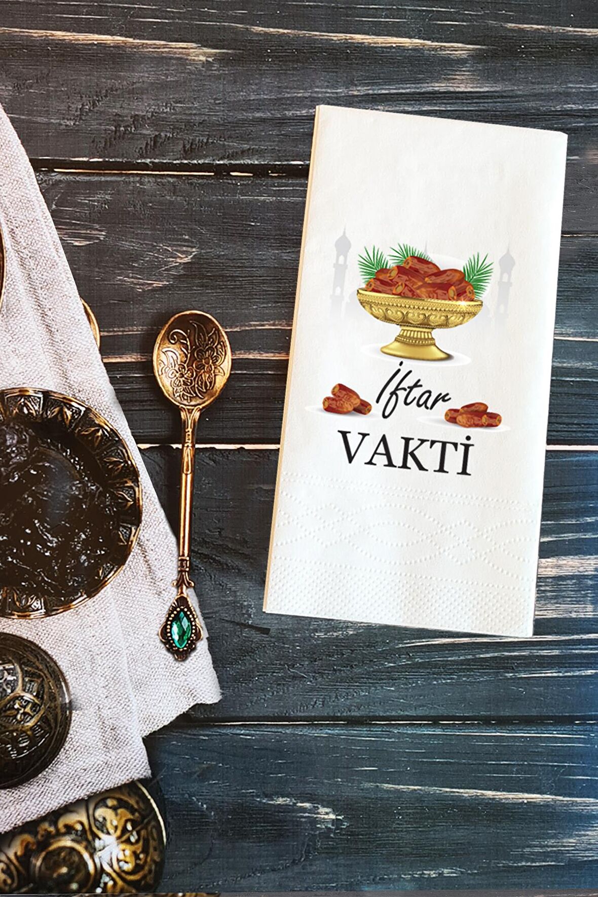 Sunum Peçetesi İftar Vakti Yazılı Ramazan Konuşan Kağıt Peçete