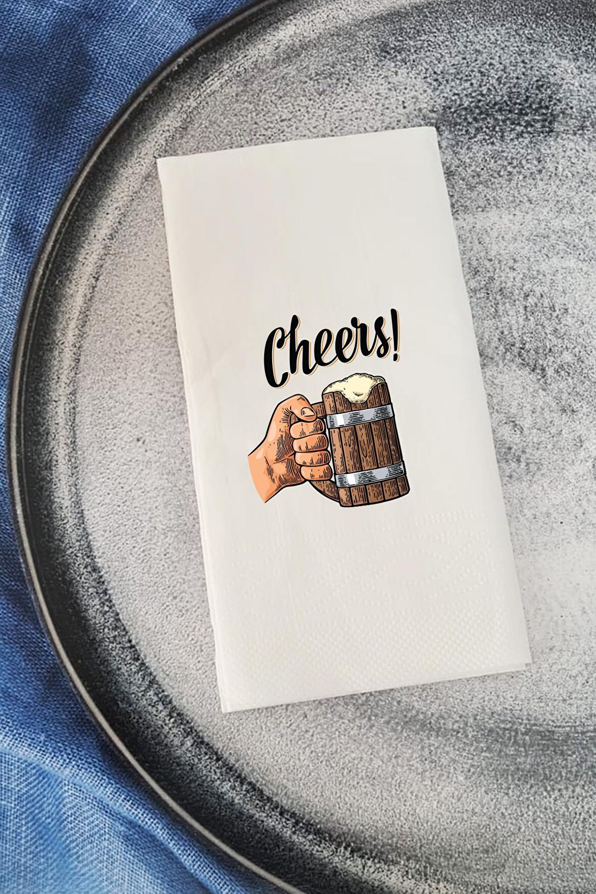Sunum Peçetesi Cheers Beer Konuşan Kağıt Peçete