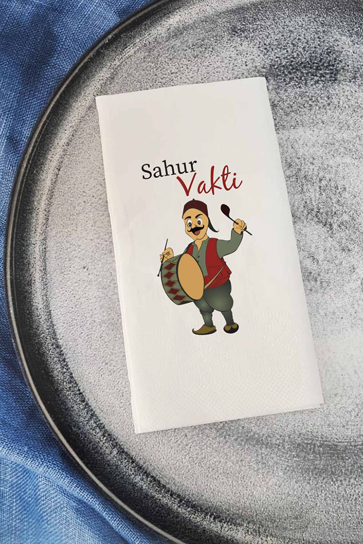 Sahur Vakti Ramazan Davulcusu Konuşan Peçete Sunum Peçetesi