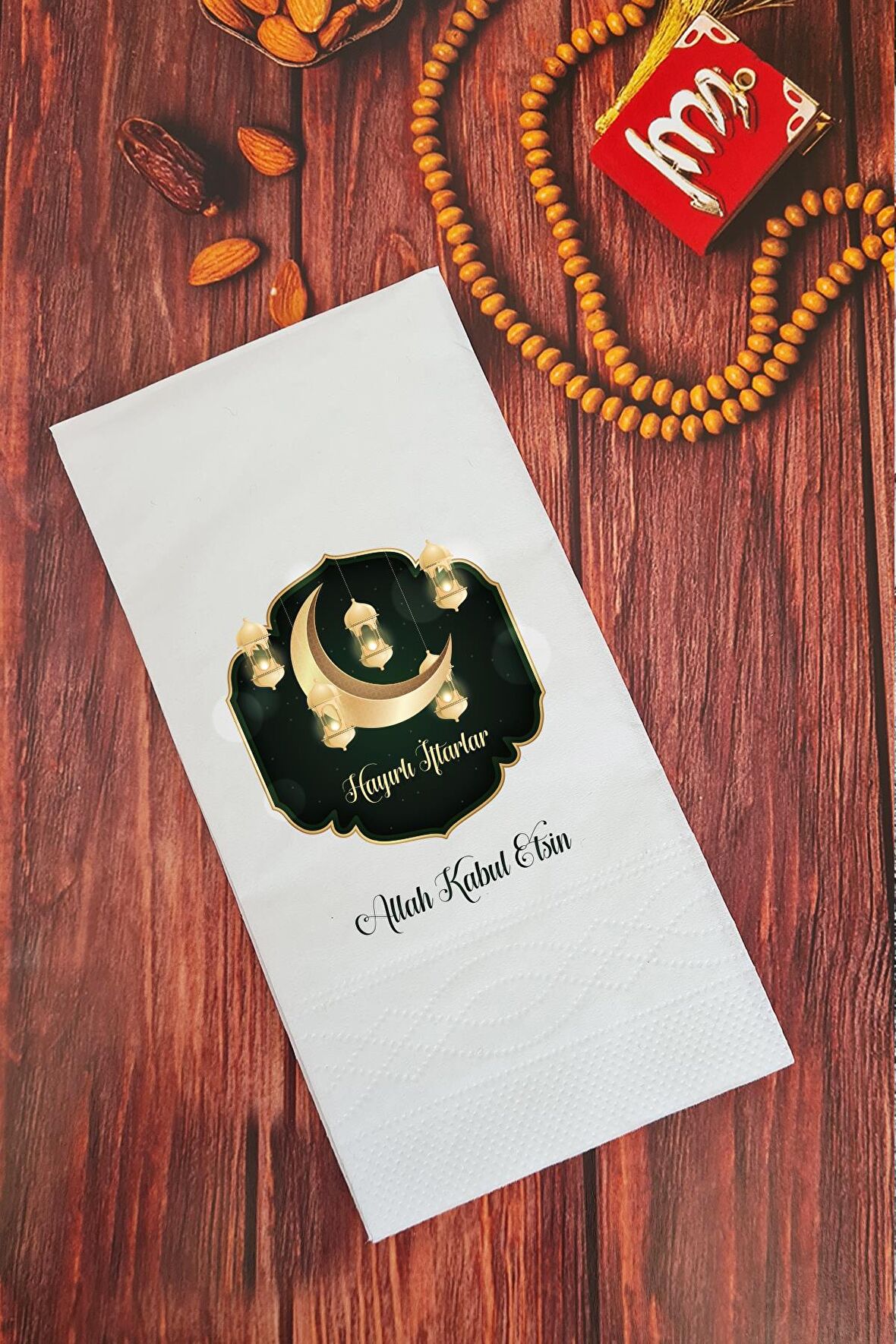 İftar Sofrası Peçetesi Allah Kabul Etsin Konuşan Peçete Sunum Peçetesi