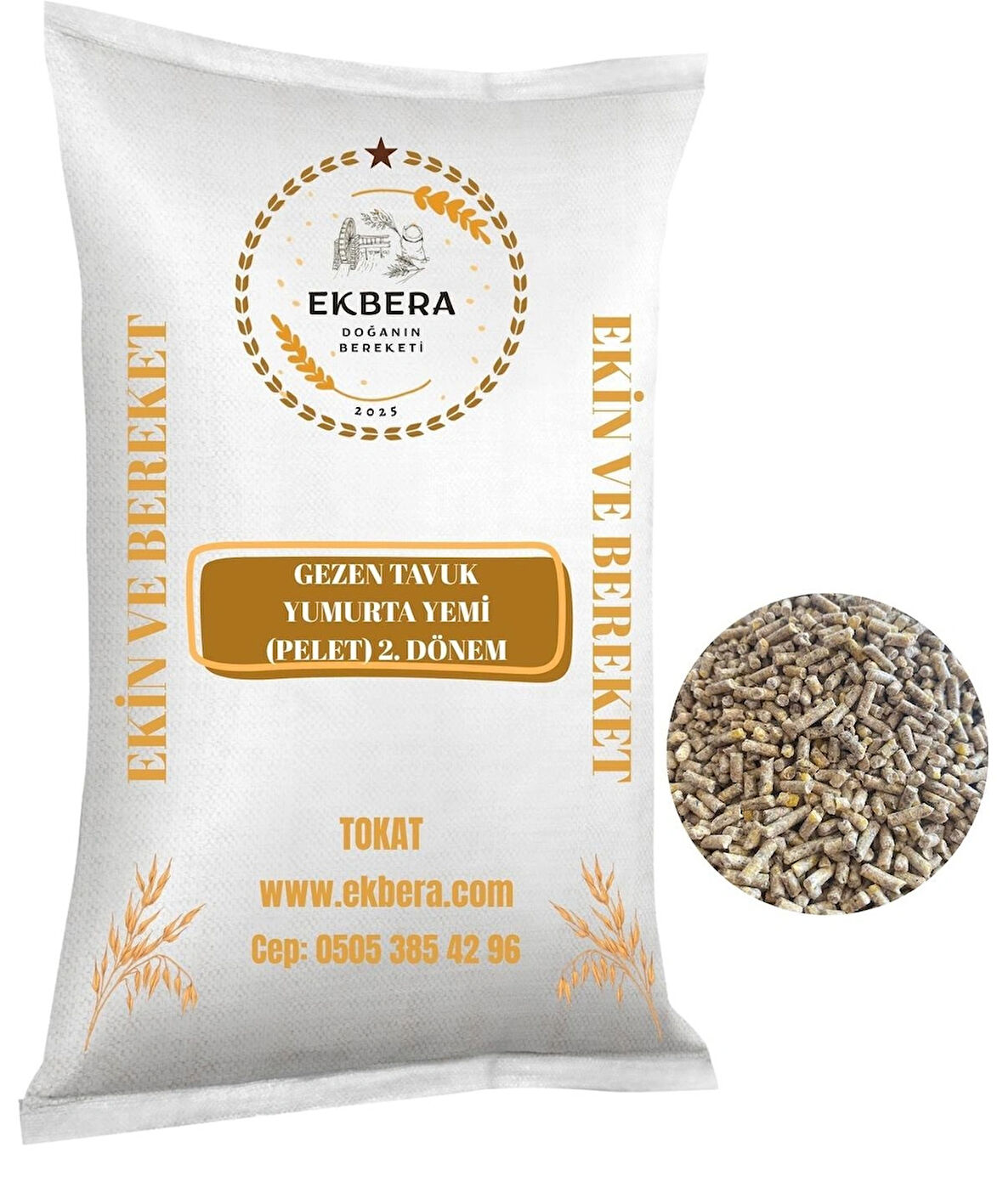 EKBERA - Gezen Tavuk Yumurta Yemi (Pelet) - 2. Dönem - Tüm Kanatlılar İçin Uygun - 5 kg