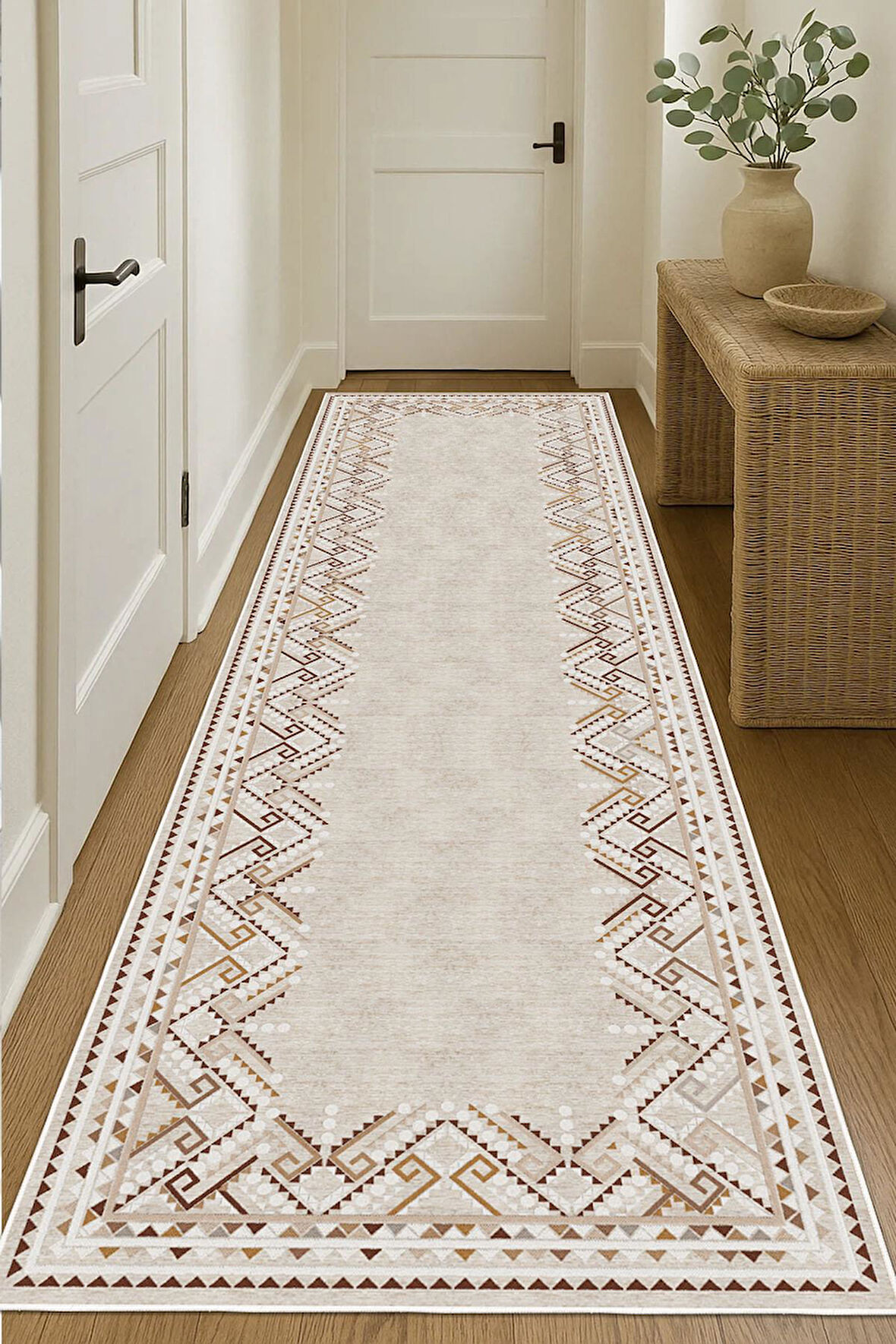 Dijital Baskılı Dekoratif Kaymaz Taban Yıkanabilir Kilim Yolluk Antre Hol Halısı Salon Halısı