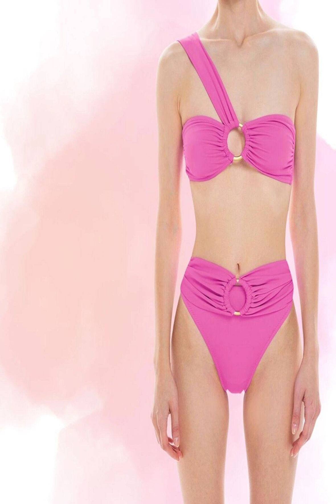 Pembe Tokalı Bikini Takım