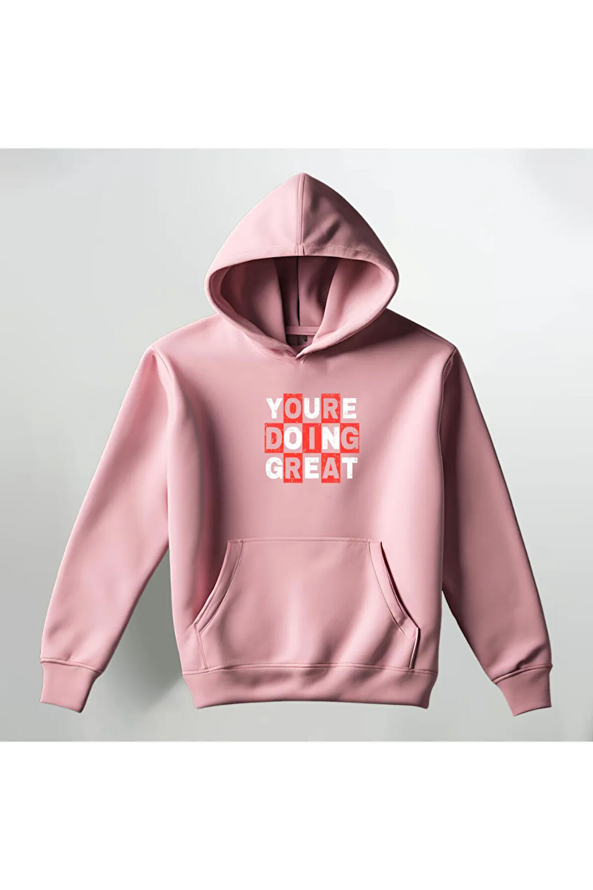 You Are Doing Baskılı Kapüşonlu Sweatshirt Hoodie Kalın Kumaş 3 İplik Şardonlu