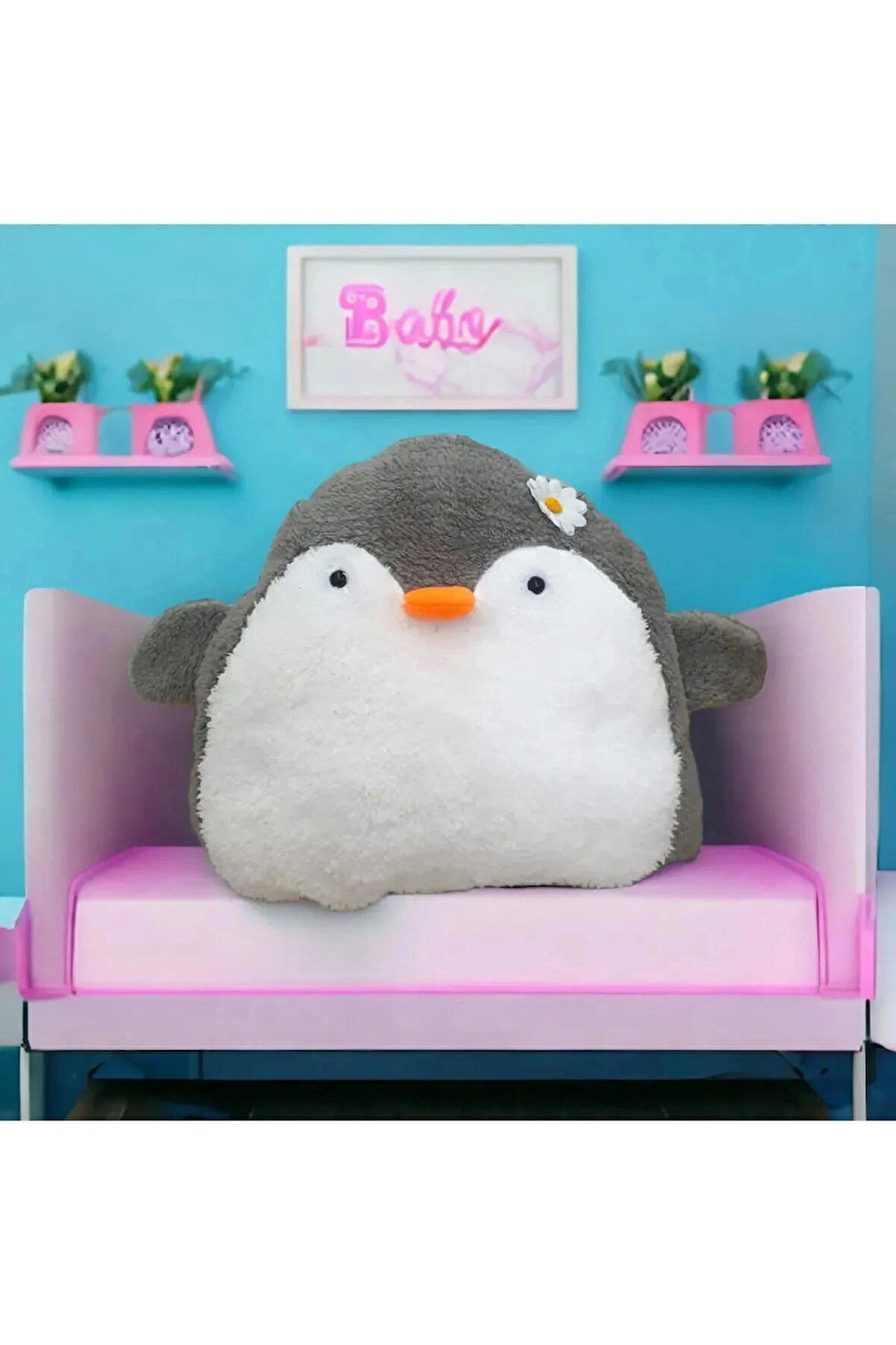 Penguen Çocuk Odası Peluş Yastık