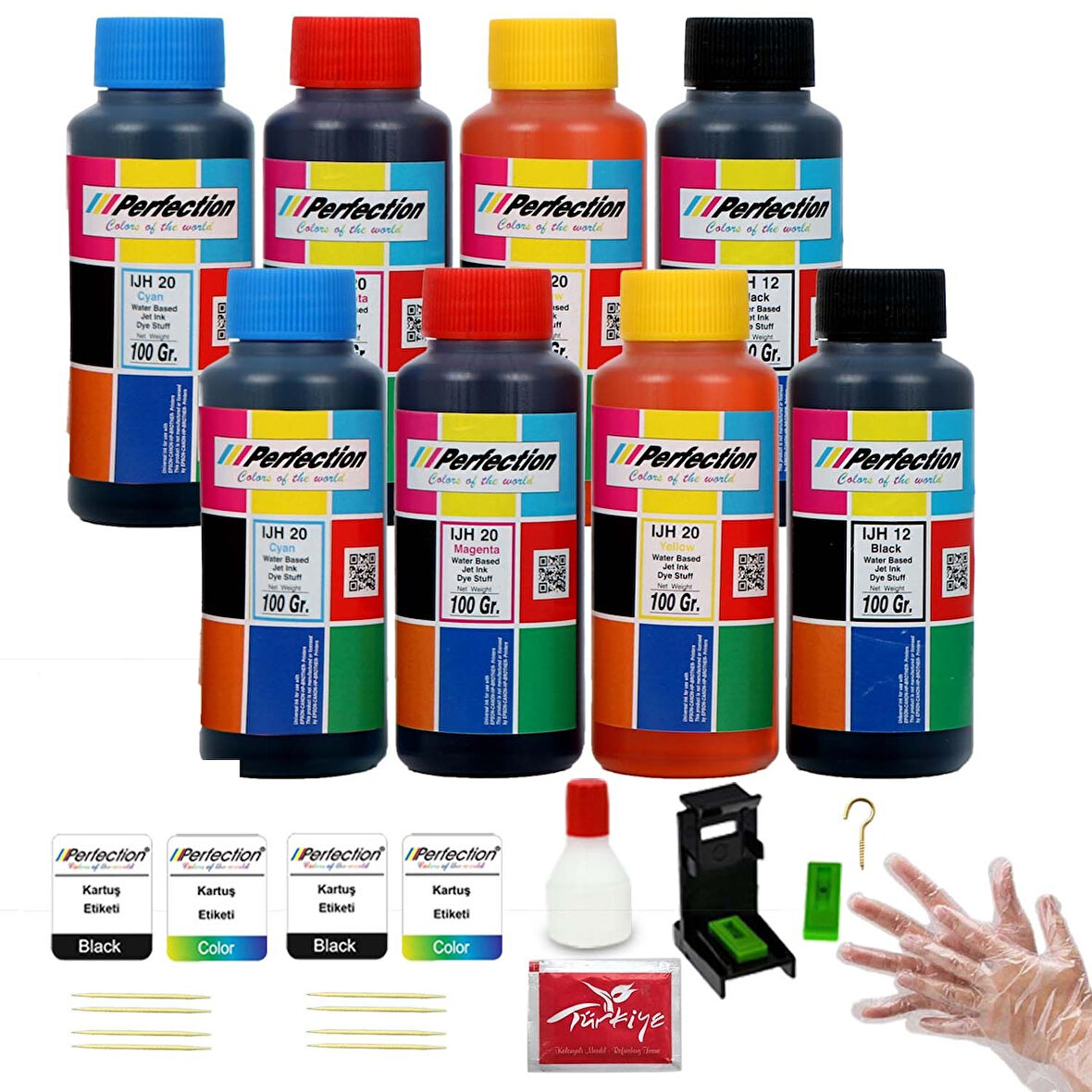PERFECTİON Canon Uyumlu E3640 PG46 - CL56 Kartuş Mürekkep Dolum Seti Aparatlı 8x100 gr.