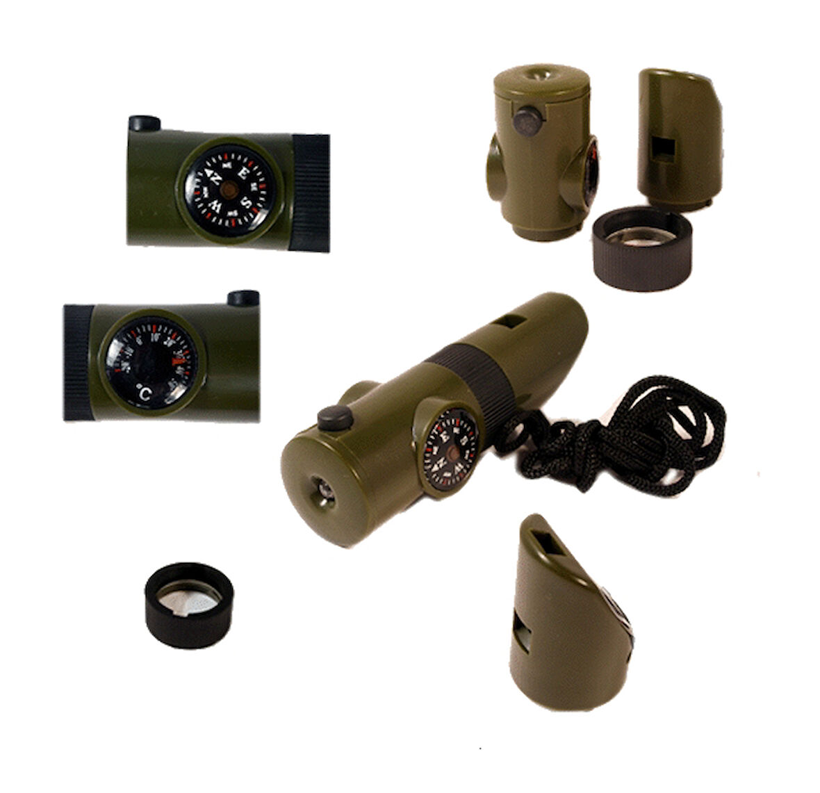 İzci Düdüğü - Avcı Düdüğü 7In1 Pusulalı Termometreli Survival Düdük