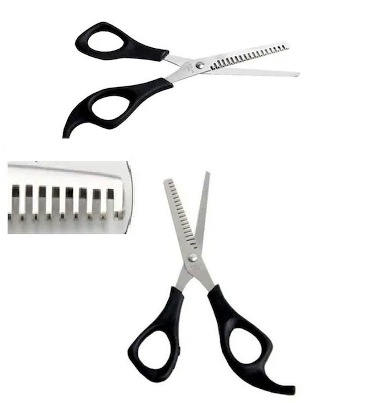 Berber Kuaför Ara Makası Paslanmaz Çelik Plastik Saplı Ara Makas