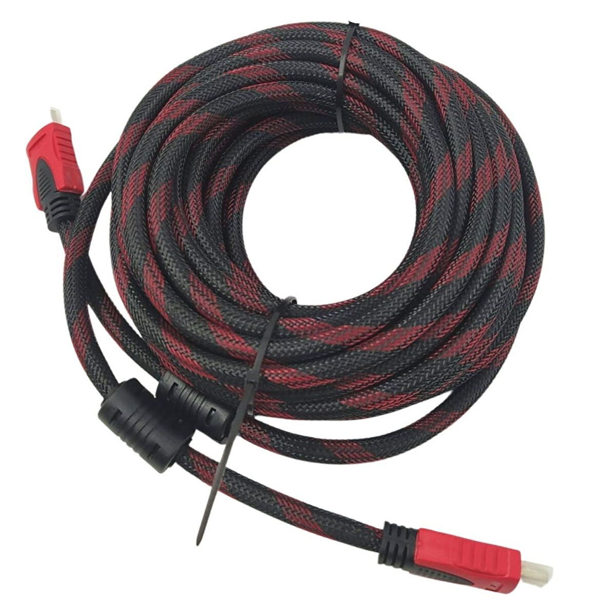 10 Mt Hdmi Kablosu Örgülü Full Hd Görüntü Aktarma Kablosu -Bilgisayar Uydu Görüntü Ses