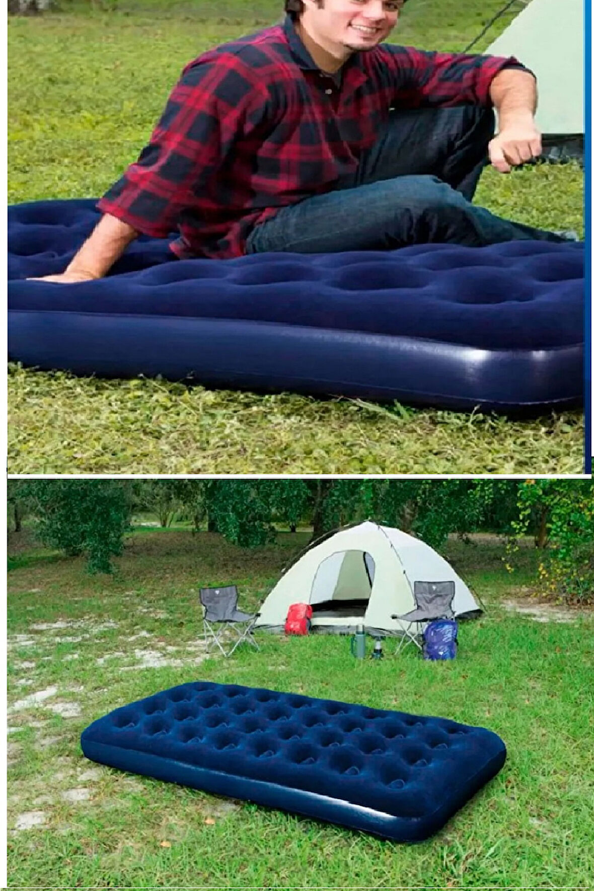 Tek Kişilik Yumuşak Şişme Yatak-Kolay Hazırlanır Misafir Yatağı Kamp Yatağı (191 Cm X 73 Cm)