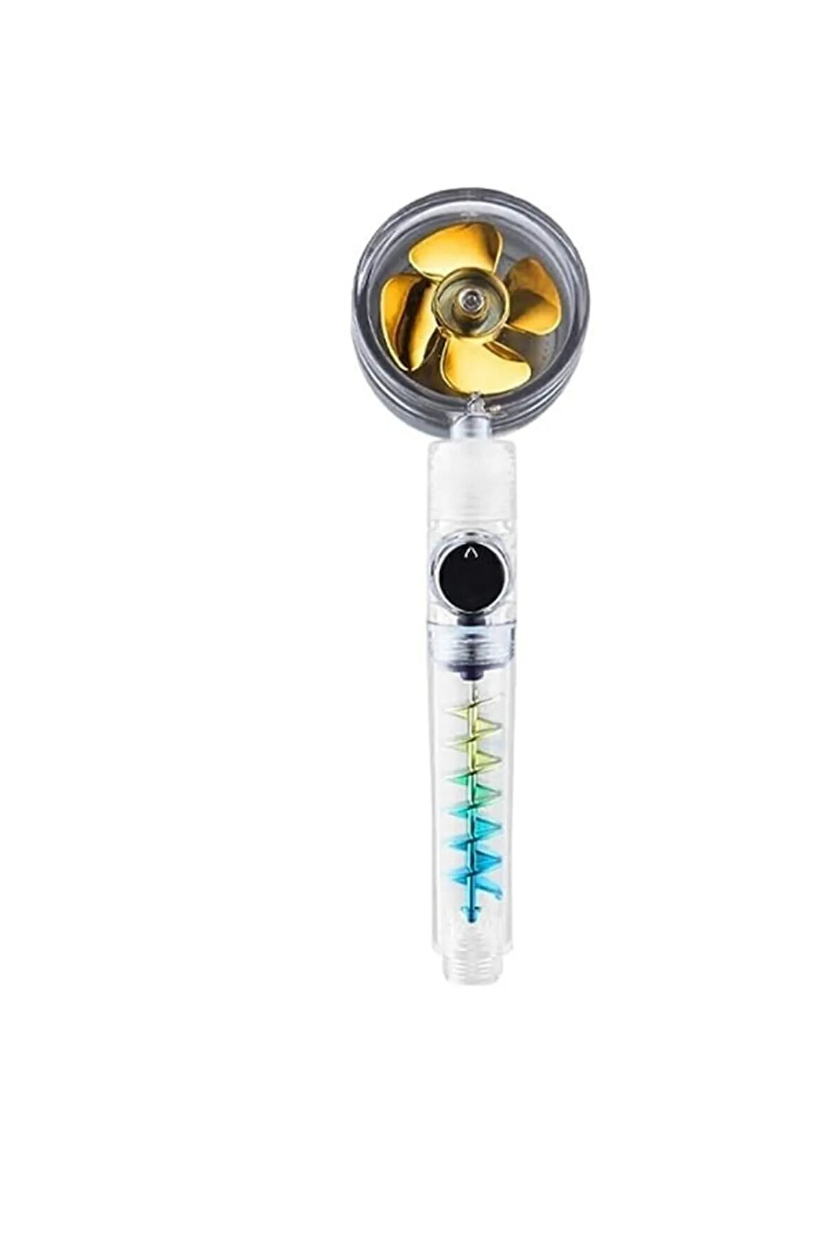 Moonshop Rainbow Pervaneli Fırfırlı Aç-Kapa Turbo Basınçlı Su Tasarruflu Banyo Duş Başlığı El Duşu