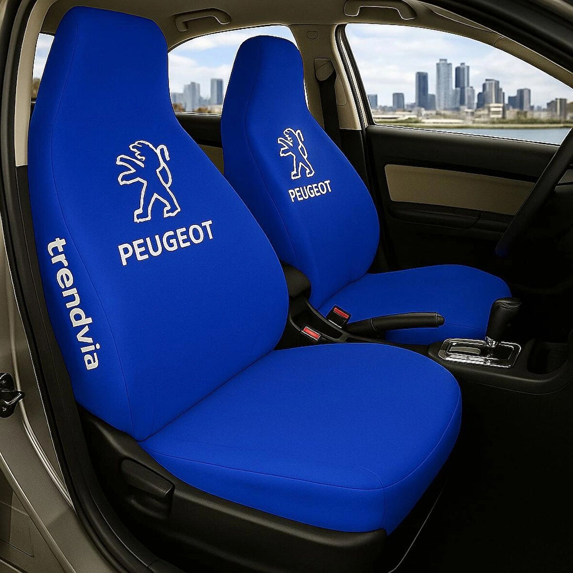 Peugeot Mavi Renk Ön ve Arka Koltuk Kılıfı Penye Servis Seti – Araba Koltuk Koruma
