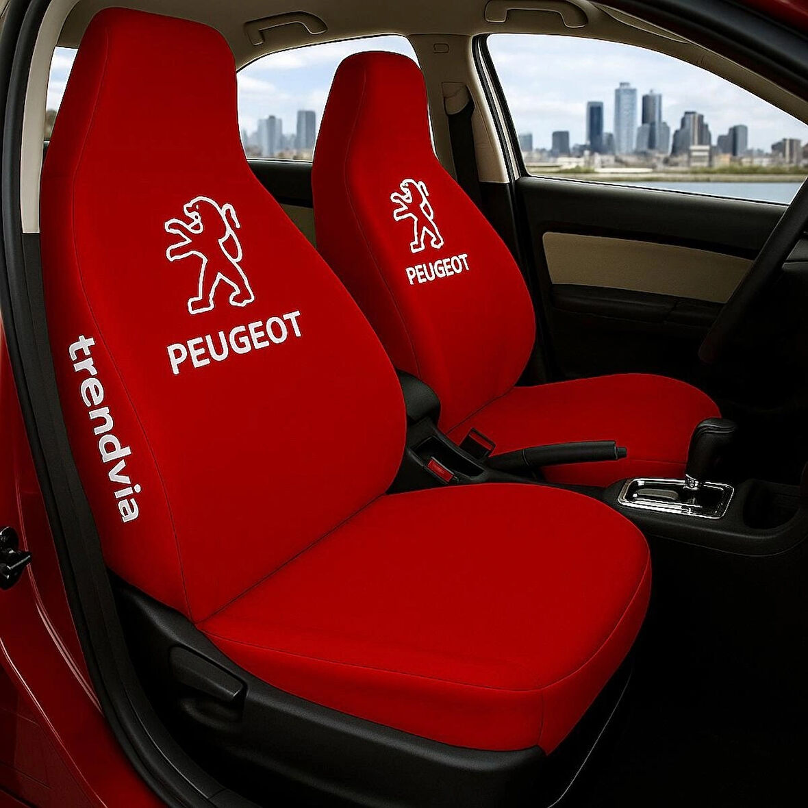 Peugeot Kırmızı Renk Ön ve Arka Koltuk Kılıfı Penye Servis Seti – Araba Koltuk Koruma