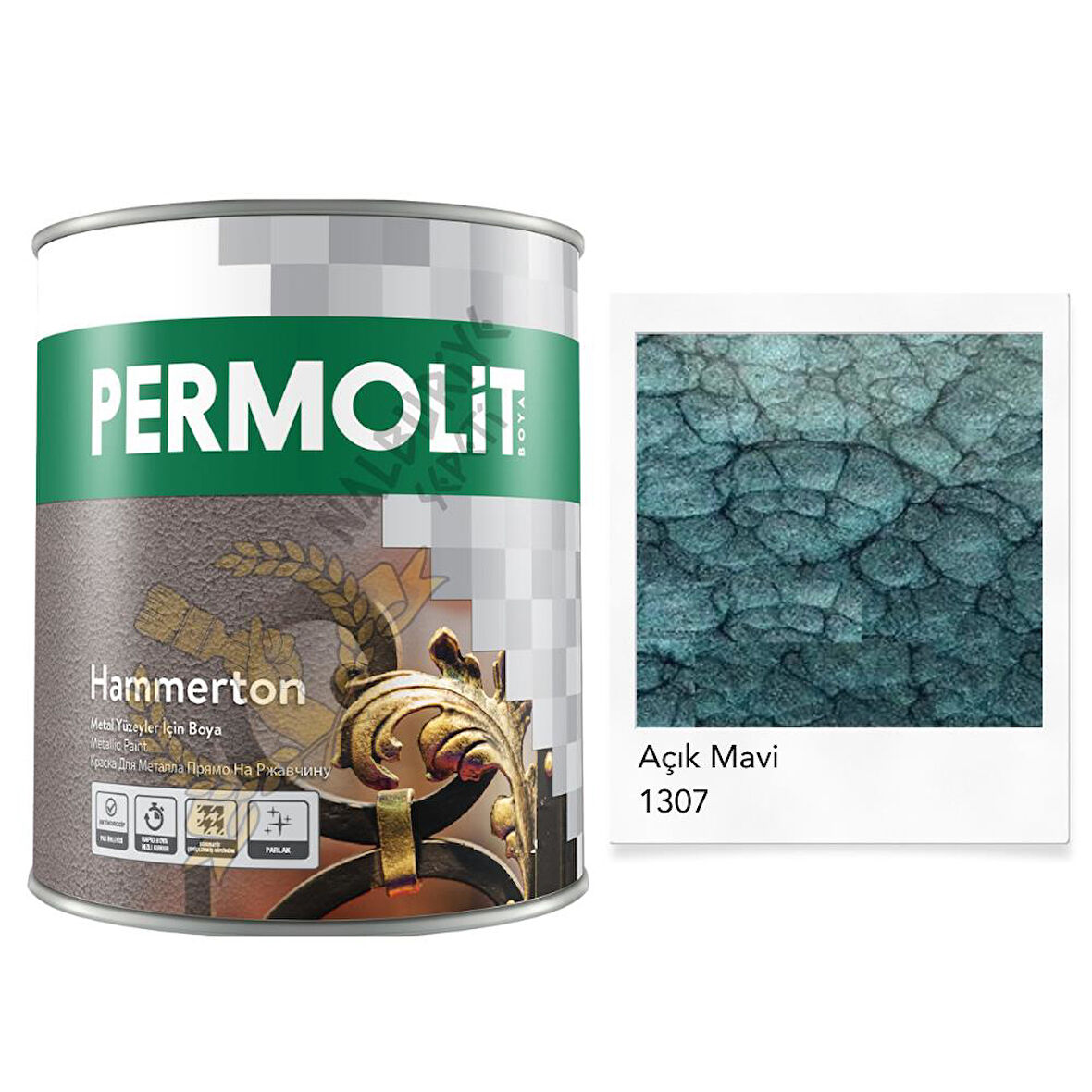 Permolit Hammerton Dekoratif Metal Boyası AÇIK MAVİ 2.2 Lt.