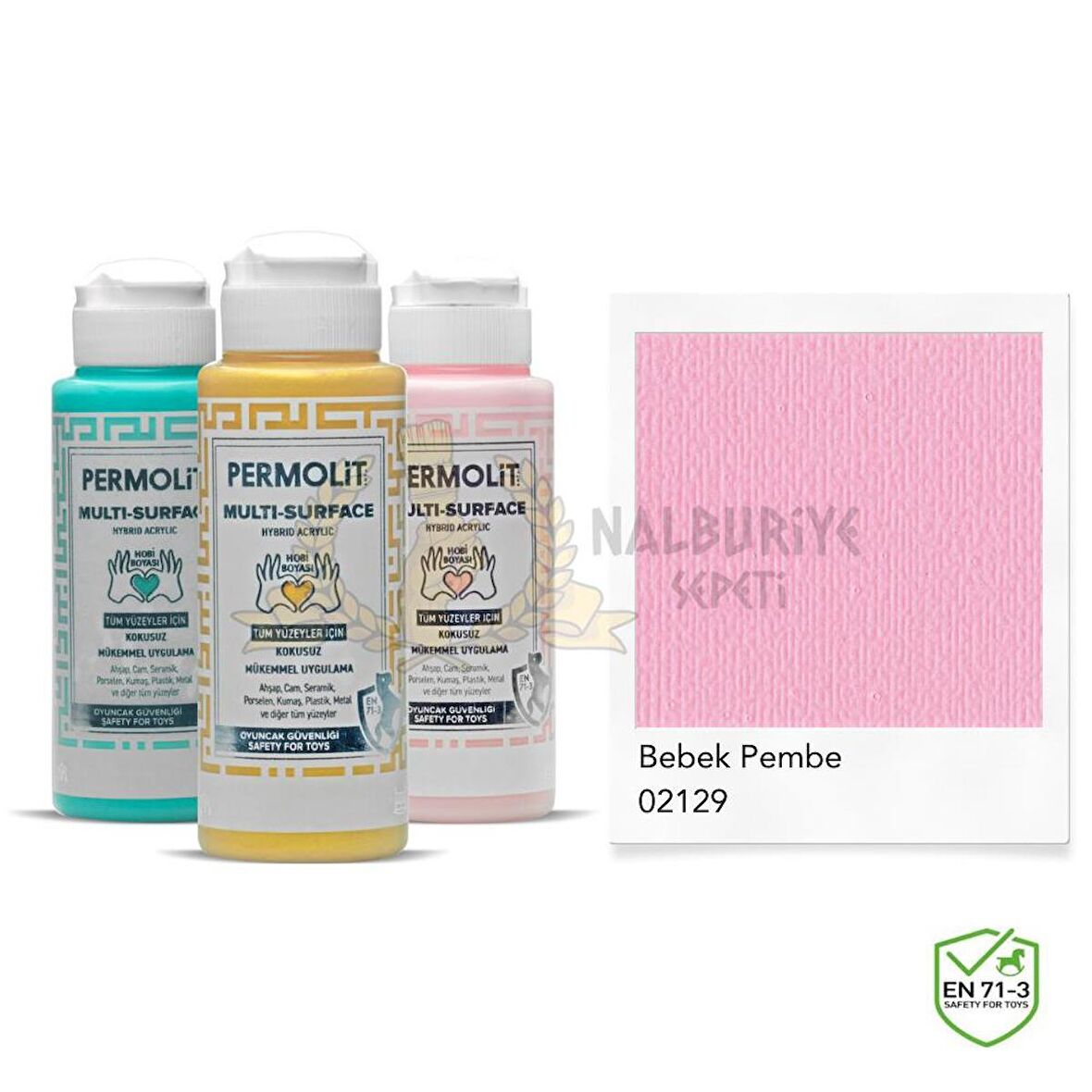 Permolit Multi Surface Akrilik Hobi Boyası BEBEK PEMBE 120 ml.