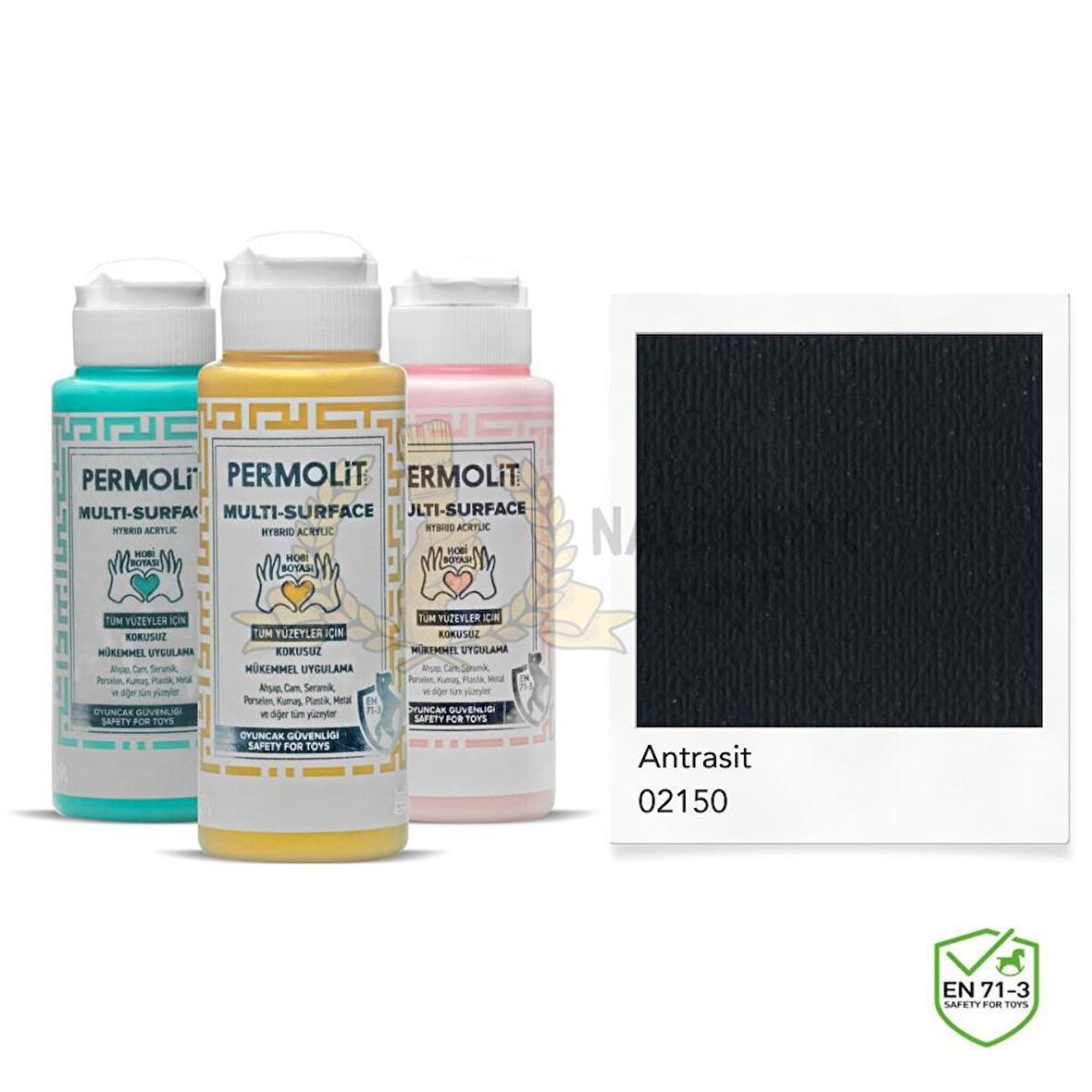 Permolit Multi Surface Akrilik Hobi Boyası ANTRASİT 120 ml.