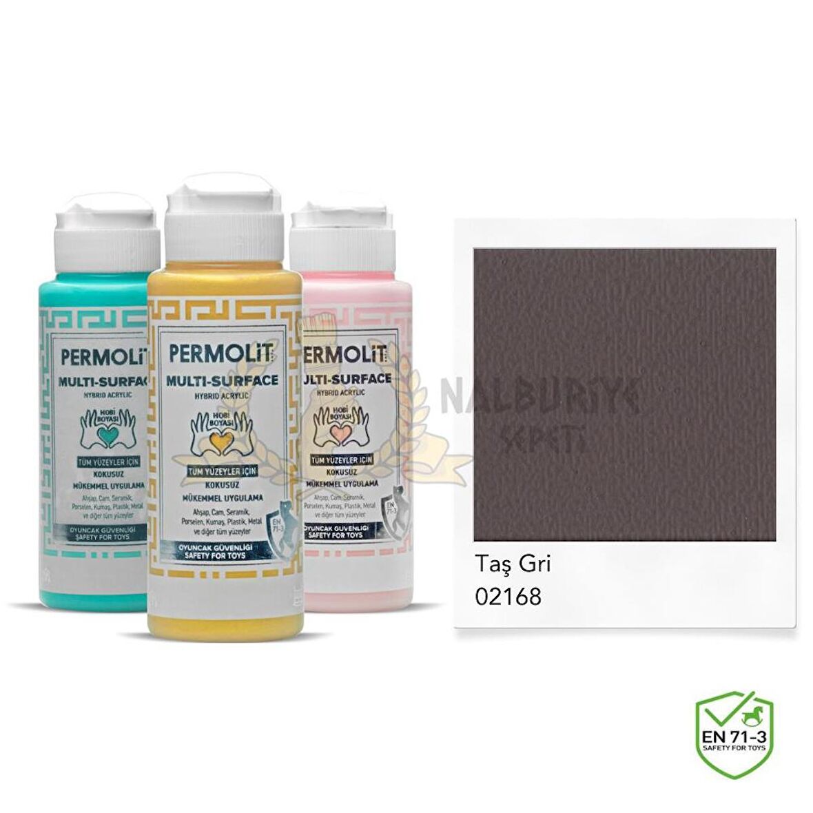 Permolit Multi Surface Akrilik Hobi Boyası TAŞ GRİ 120 ml.