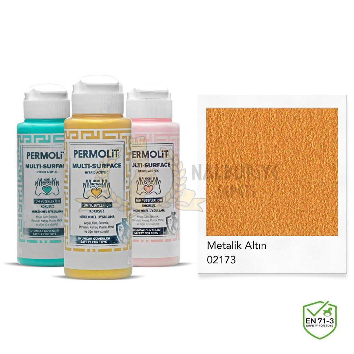 Permolit Multi Surface Akrilik Hobi Boyası METALİK ALTIN 120 ml.