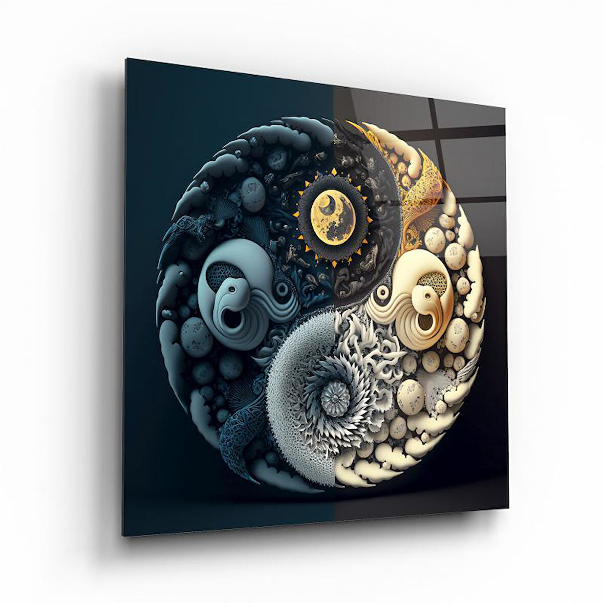 Ying Yang Cam Tablo | Hediyelik, Dekoratif, Ofis, Mutfak 
