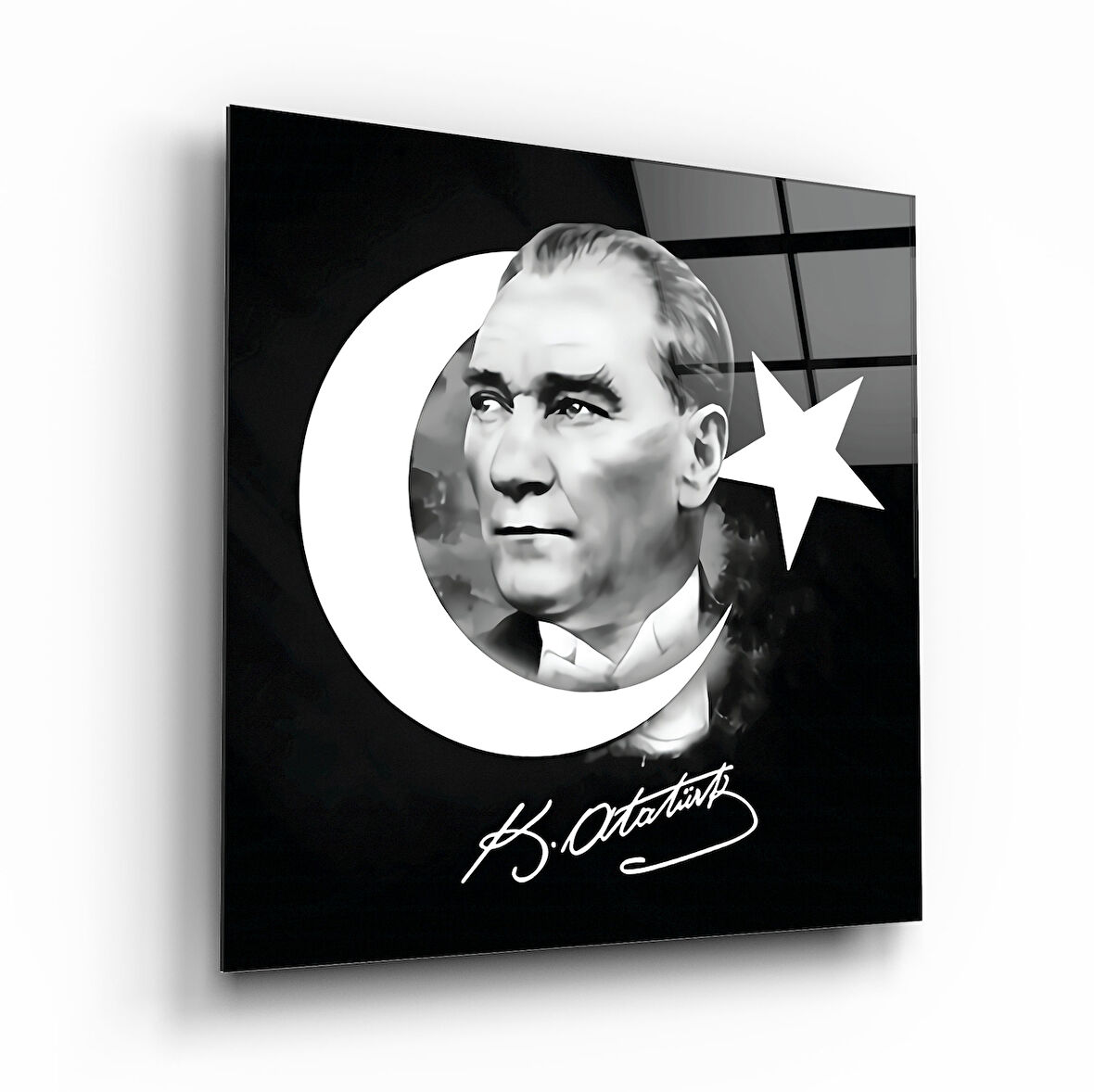 Atatürk Cam Tablo | Hediyelik, Dekoratif, Ofis, Mutfak 