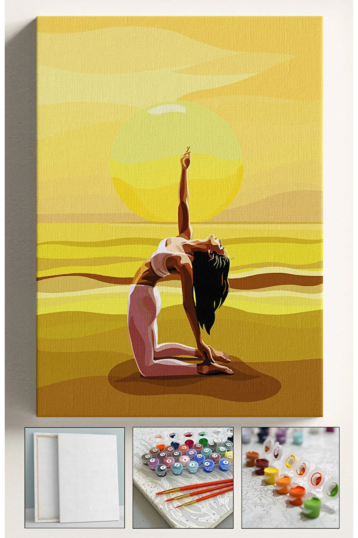 Sayılarla Boyama Tuval Seti Fırça Boya Dahil (Çıtalı) 40x50 CM - PİLATES