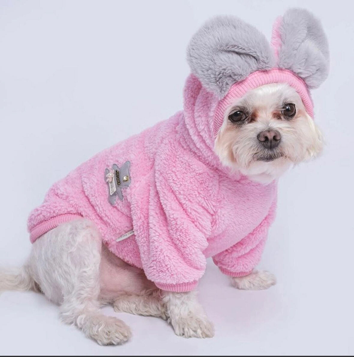 Gedyco Pink Love Me Peluş Küçük Irk Köpek Sweatshirtü