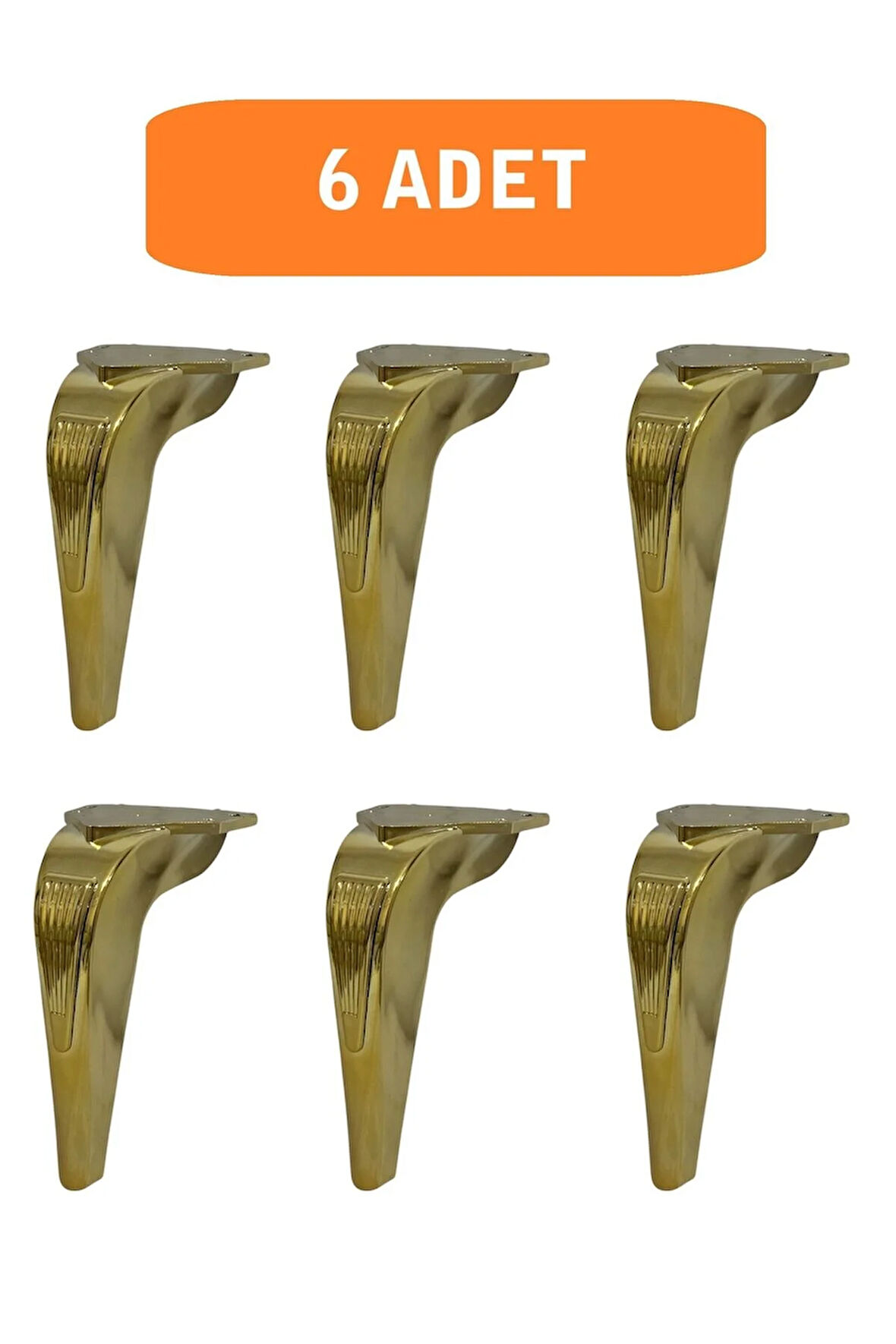 Kanepe Koltuk Tv Ünitesi Konsol Yükseltme Piton Model Plastik Ayak 19 Cm Gold Renk 6 Adet