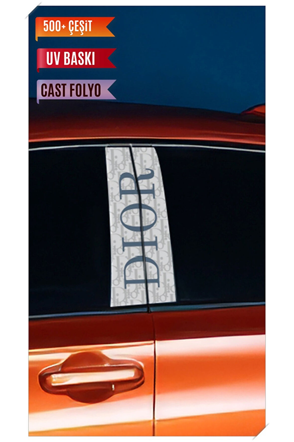 Araç Kapı Direk Kaplama Folyosu Desenli (Sağ Sol Takım) (2 Adet) - 22x50 Cm