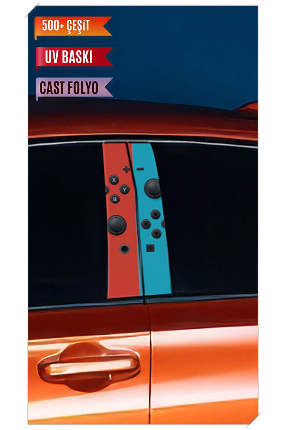 Araç Kapı Direk Kaplama Folyosu Desenli (Sağ Sol Takım) (2 Adet) - 22x50 Cm